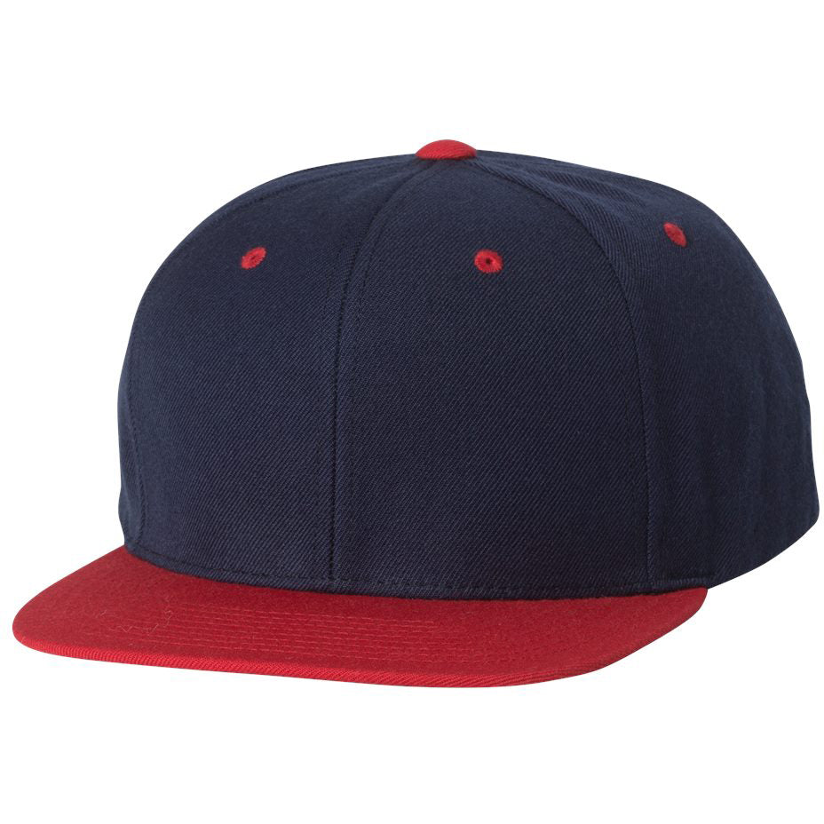 Black/Red Flat Brim Hat - YP Classics - Wool Blend