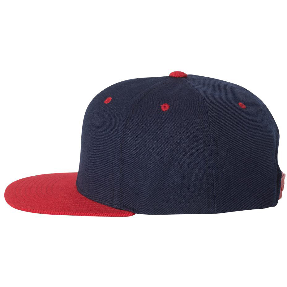 Black/Red Flat Brim Hat - YP Classics - Wool Blend