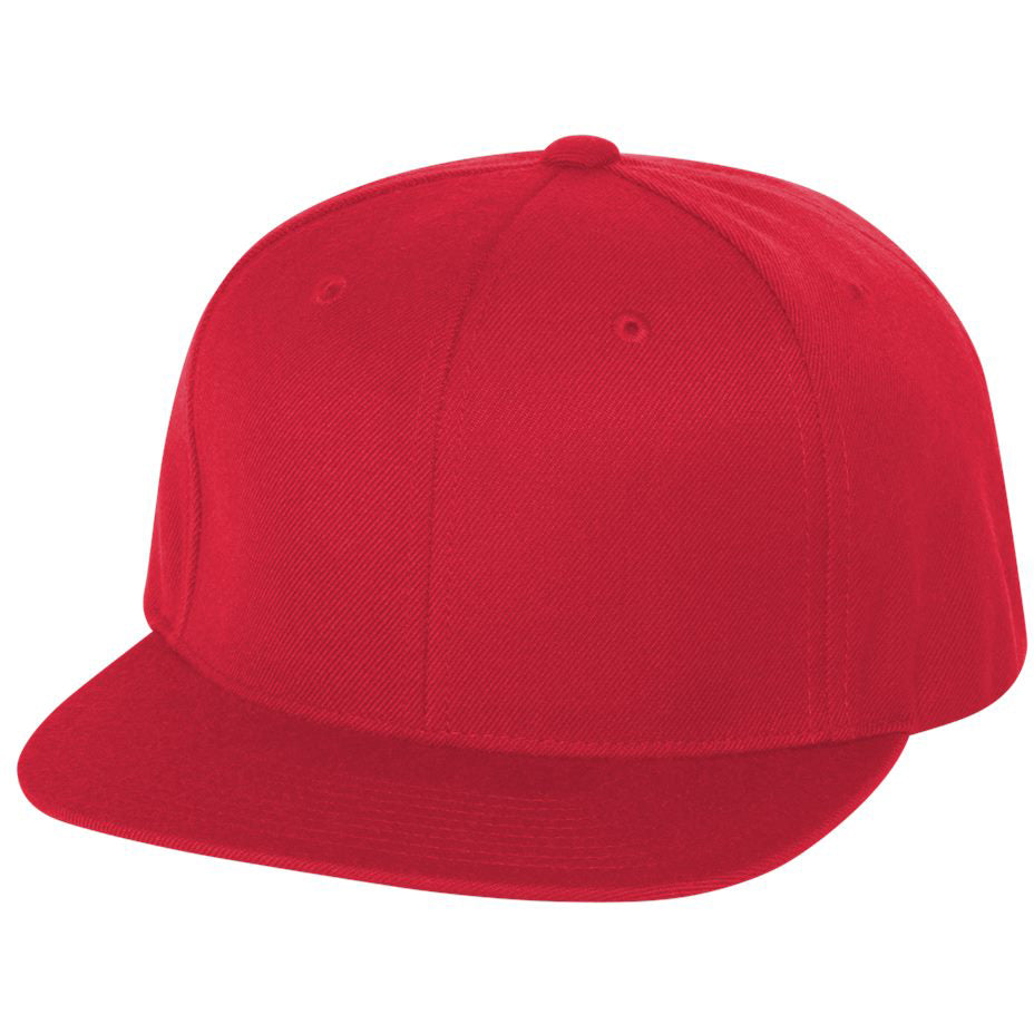 Black/Red Flat Brim Hat - YP Classics - Wool Blend