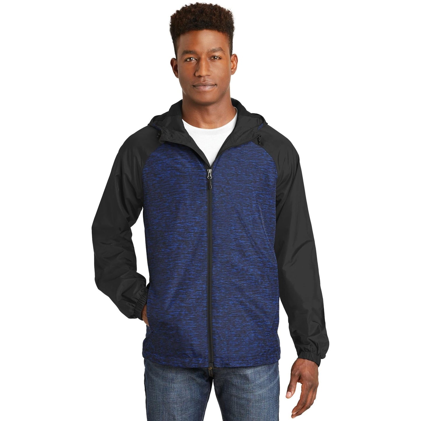 Black Windbreaker - Sport-Tek - Heather Design