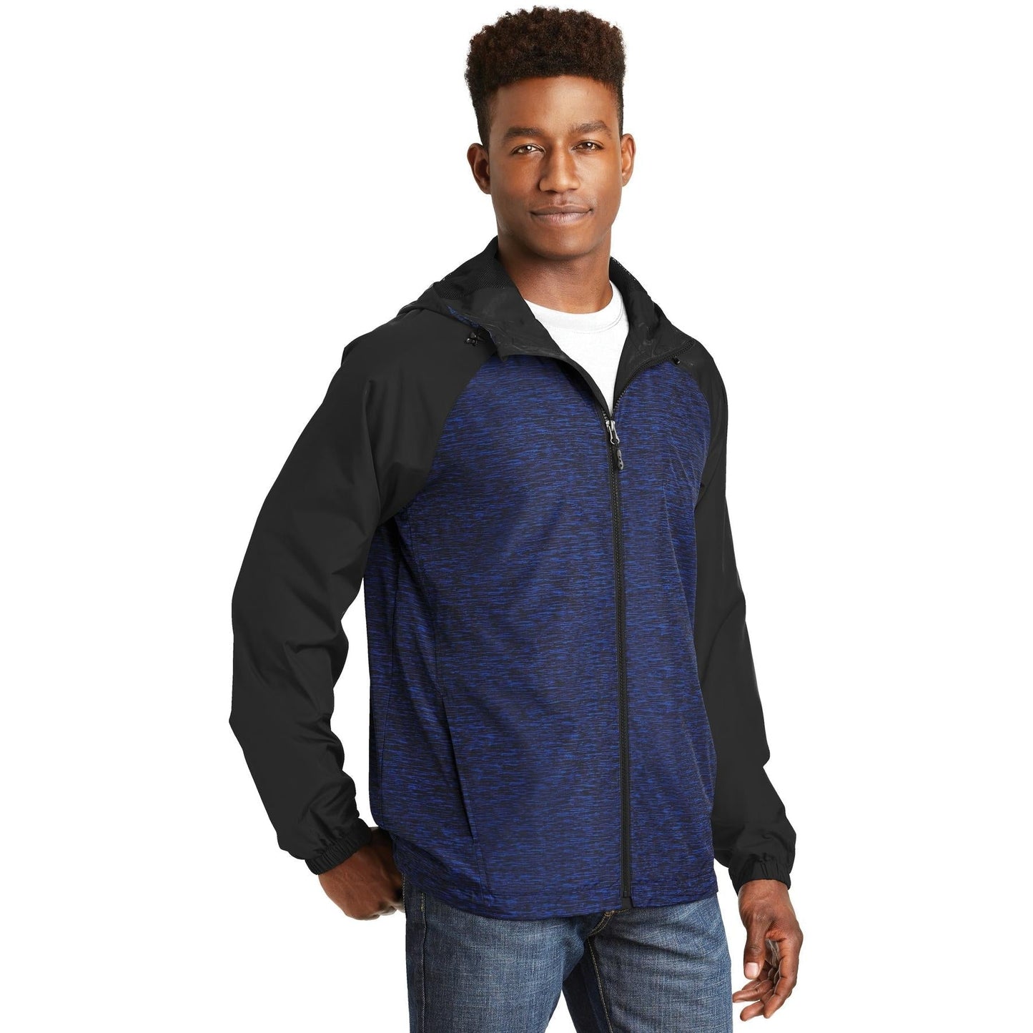 Black Windbreaker - Sport-Tek - Heather Design