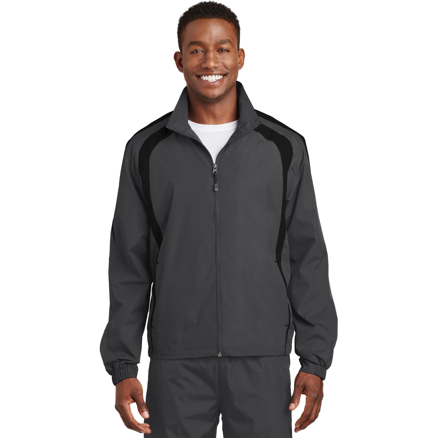 Black/White Jacket - Sport-Tek - Breathable Design - Lightweight