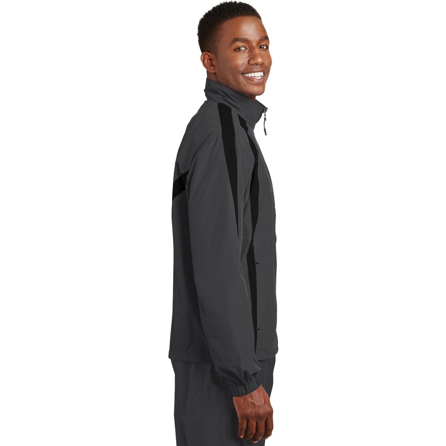 Black/White Jacket - Sport-Tek - Breathable Design - Lightweight