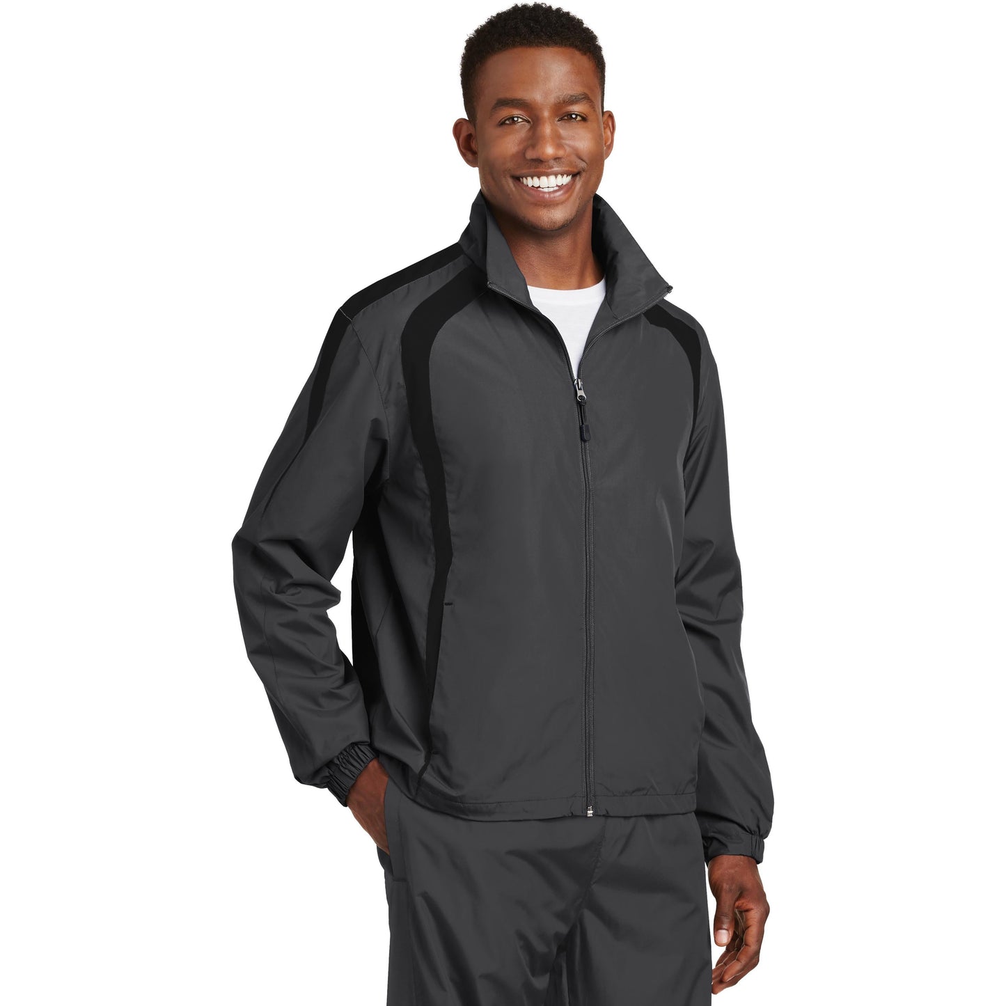 Black/White Jacket - Sport-Tek - Breathable Design - Lightweight