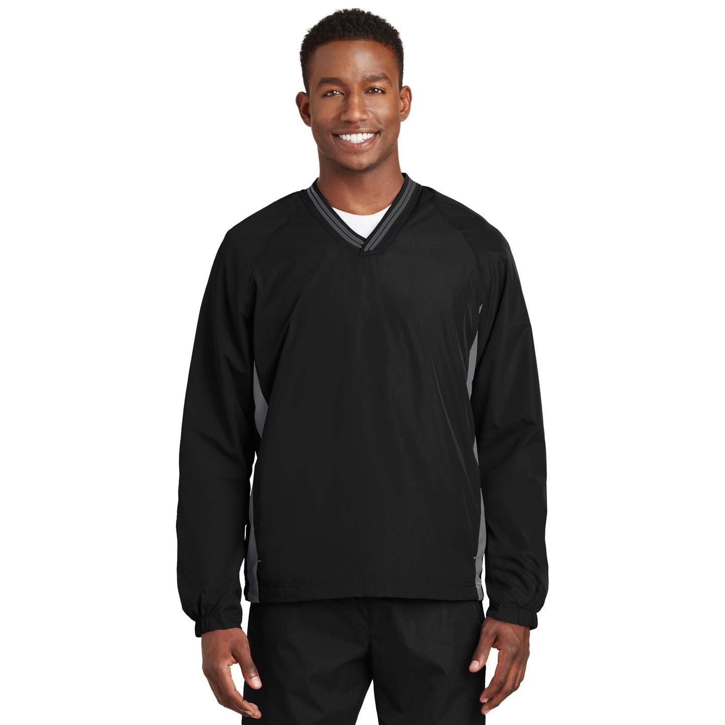 Black/True Red Windbreaker - Sport-Tek - Comfortable Fit