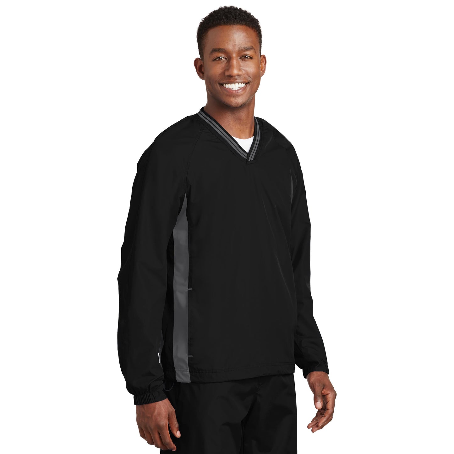 Black/True Red Windbreaker - Sport-Tek - Comfortable Fit
