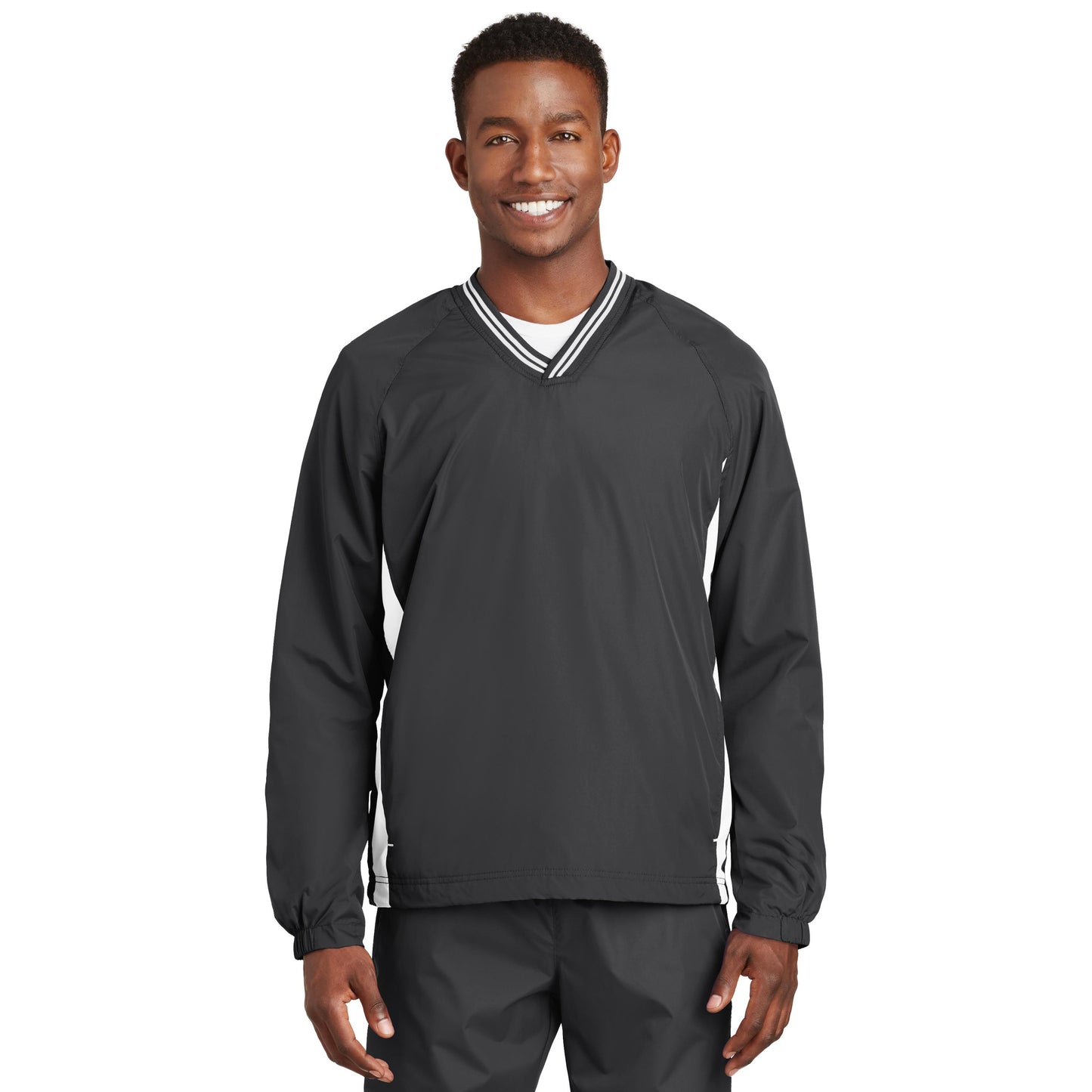 Black/True Red Windbreaker - Sport-Tek - Comfortable Fit