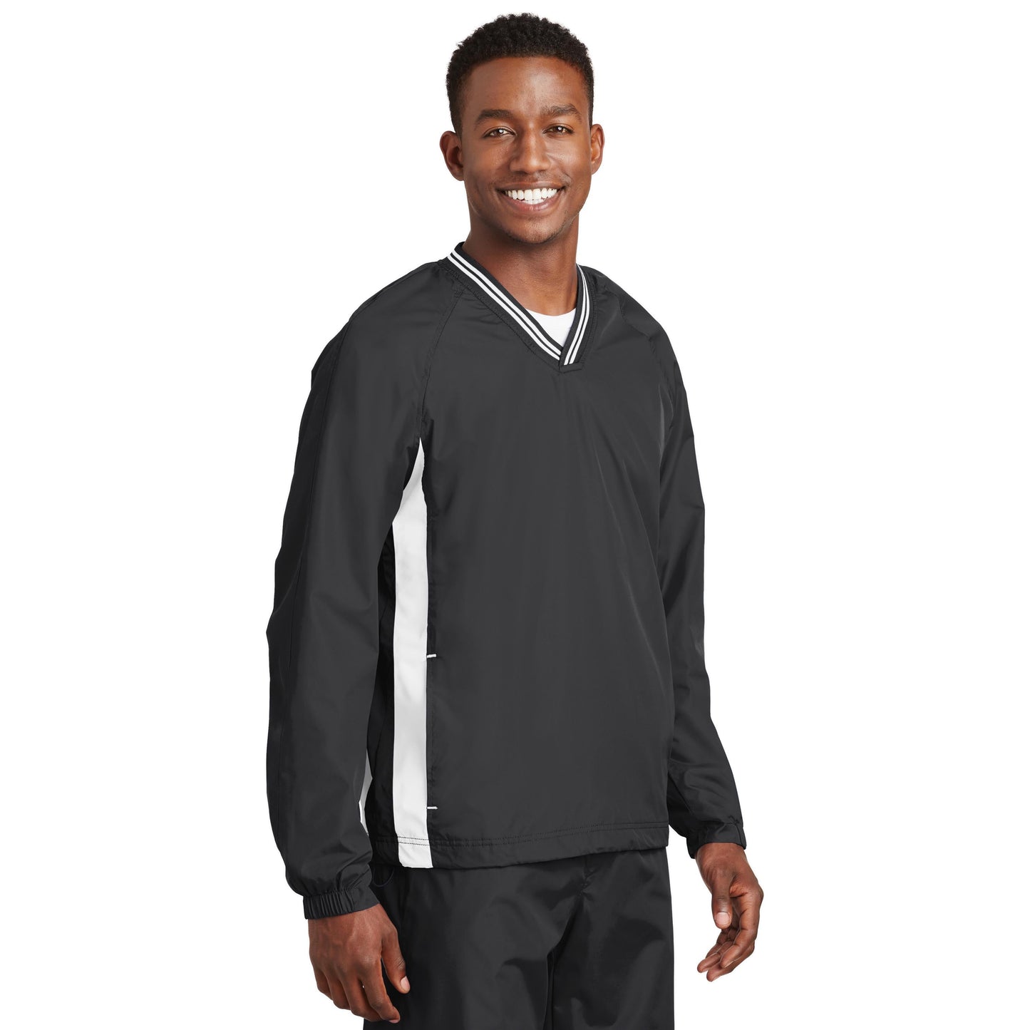 Black/True Red Windbreaker - Sport-Tek - Comfortable Fit