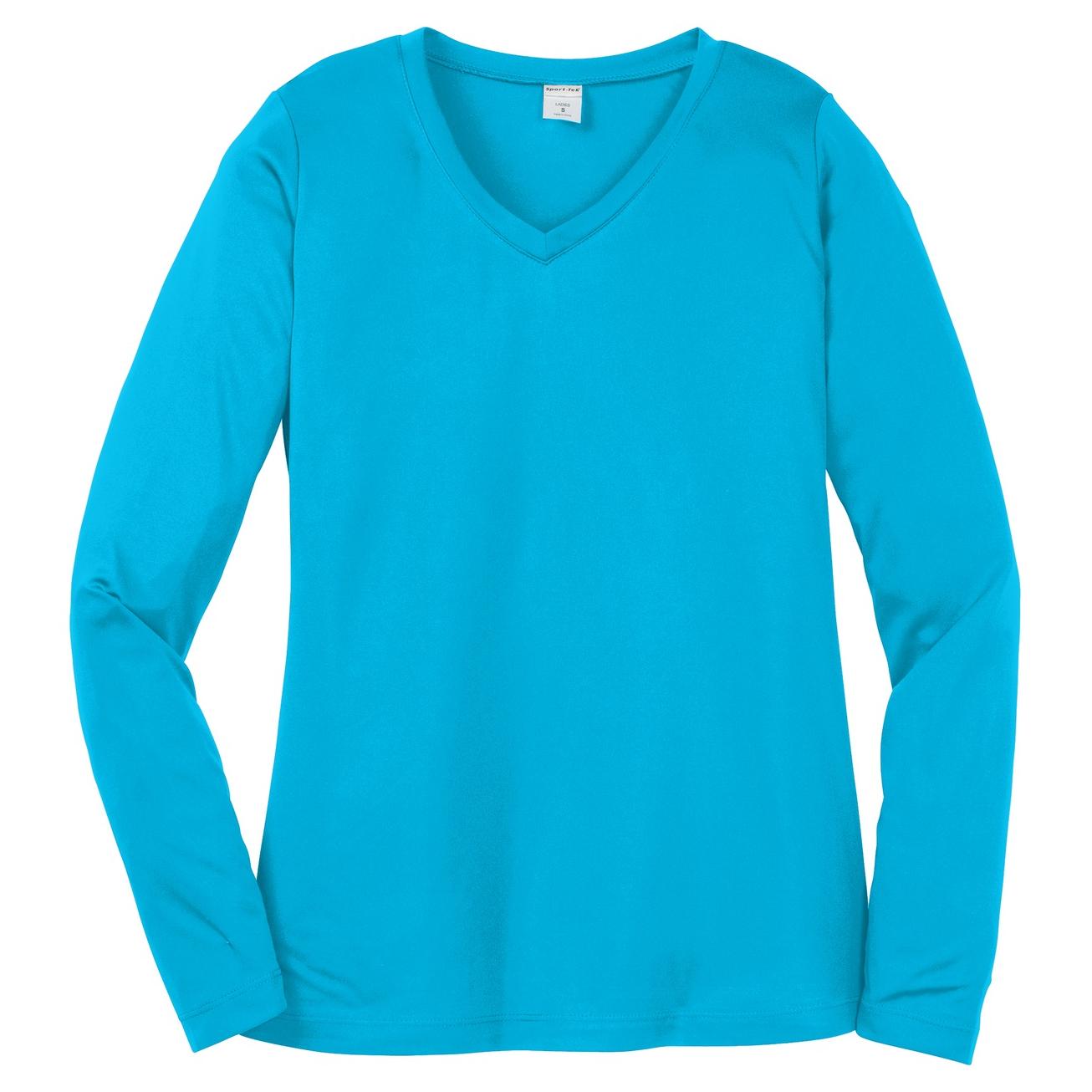 Forest Green T-Shirt - Sport-Tek - Long Sleeve V-Neck
