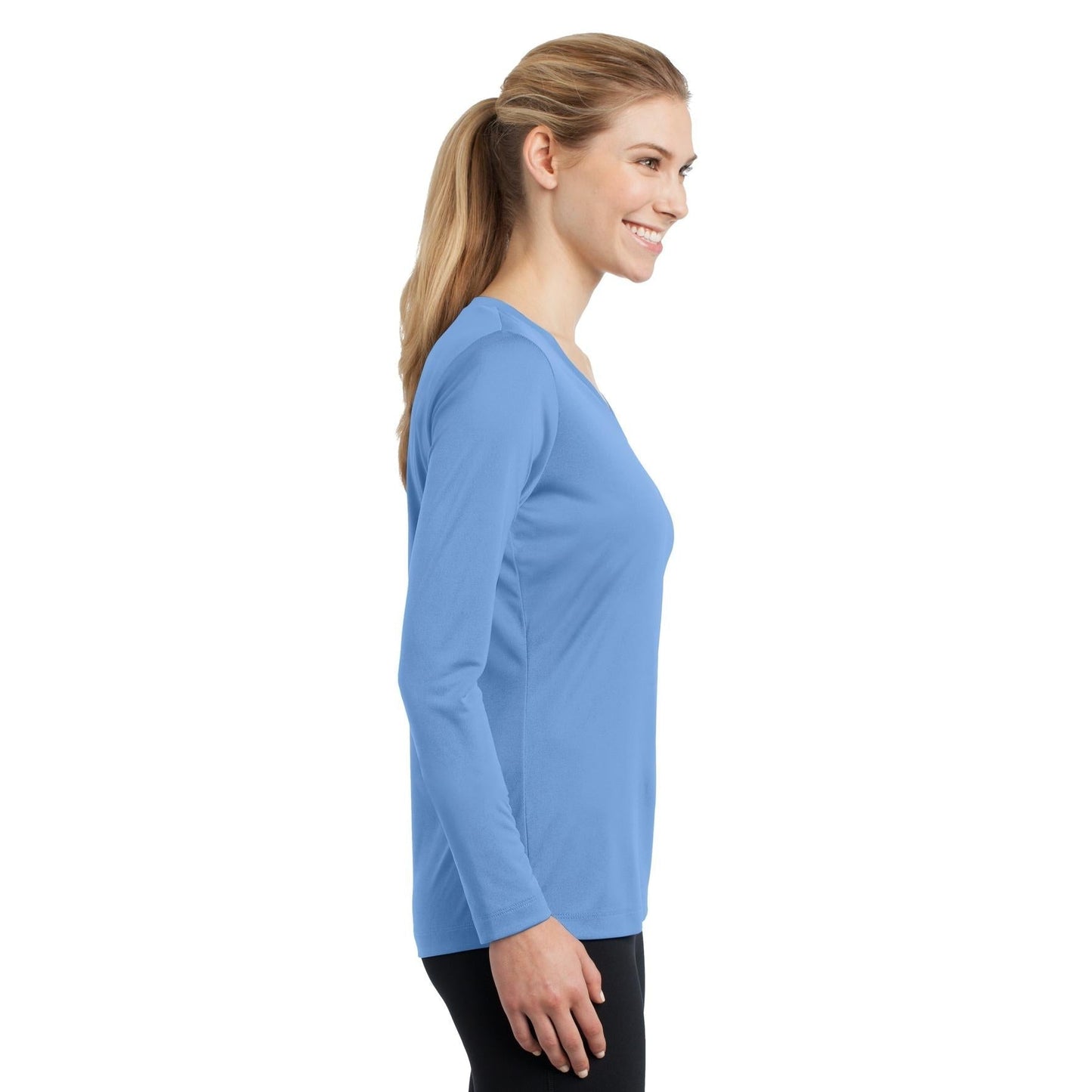 Forest Green T-Shirt - Sport-Tek - Long Sleeve V-Neck