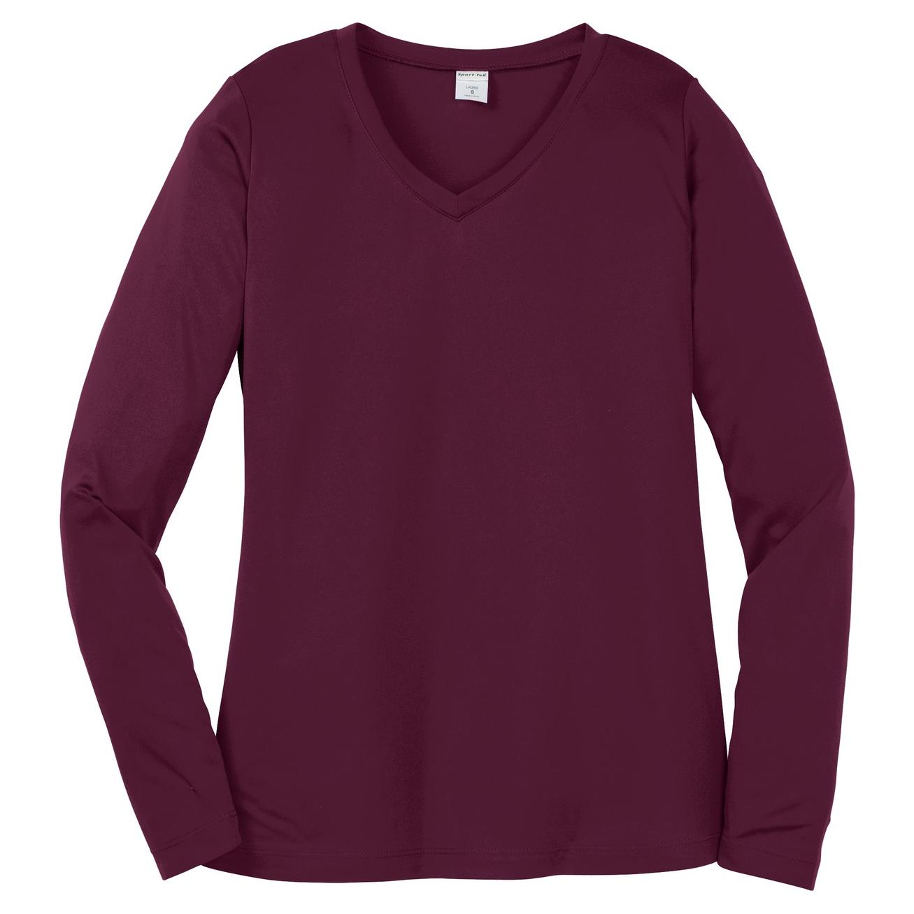 Forest Green T-Shirt - Sport-Tek - Long Sleeve V-Neck