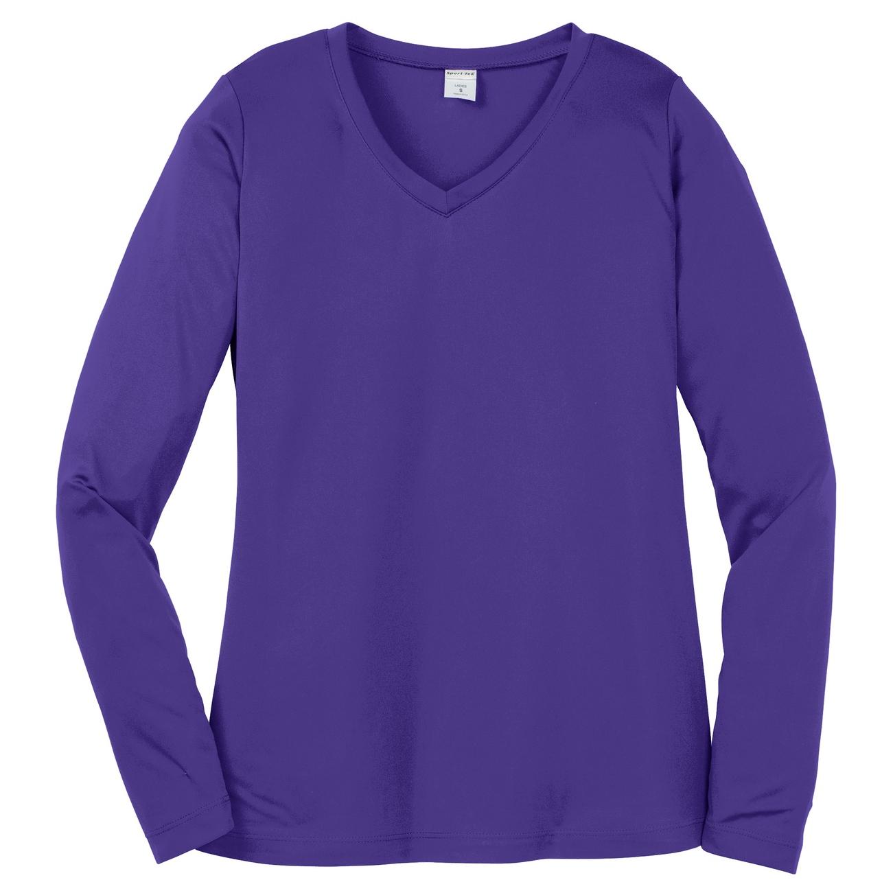 Forest Green T-Shirt - Sport-Tek - Long Sleeve V-Neck