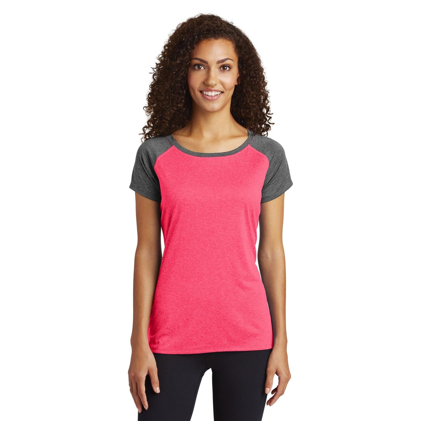 Pink Heather T-Shirt - Sport-Tek - Stylish Scoop Neck Tee