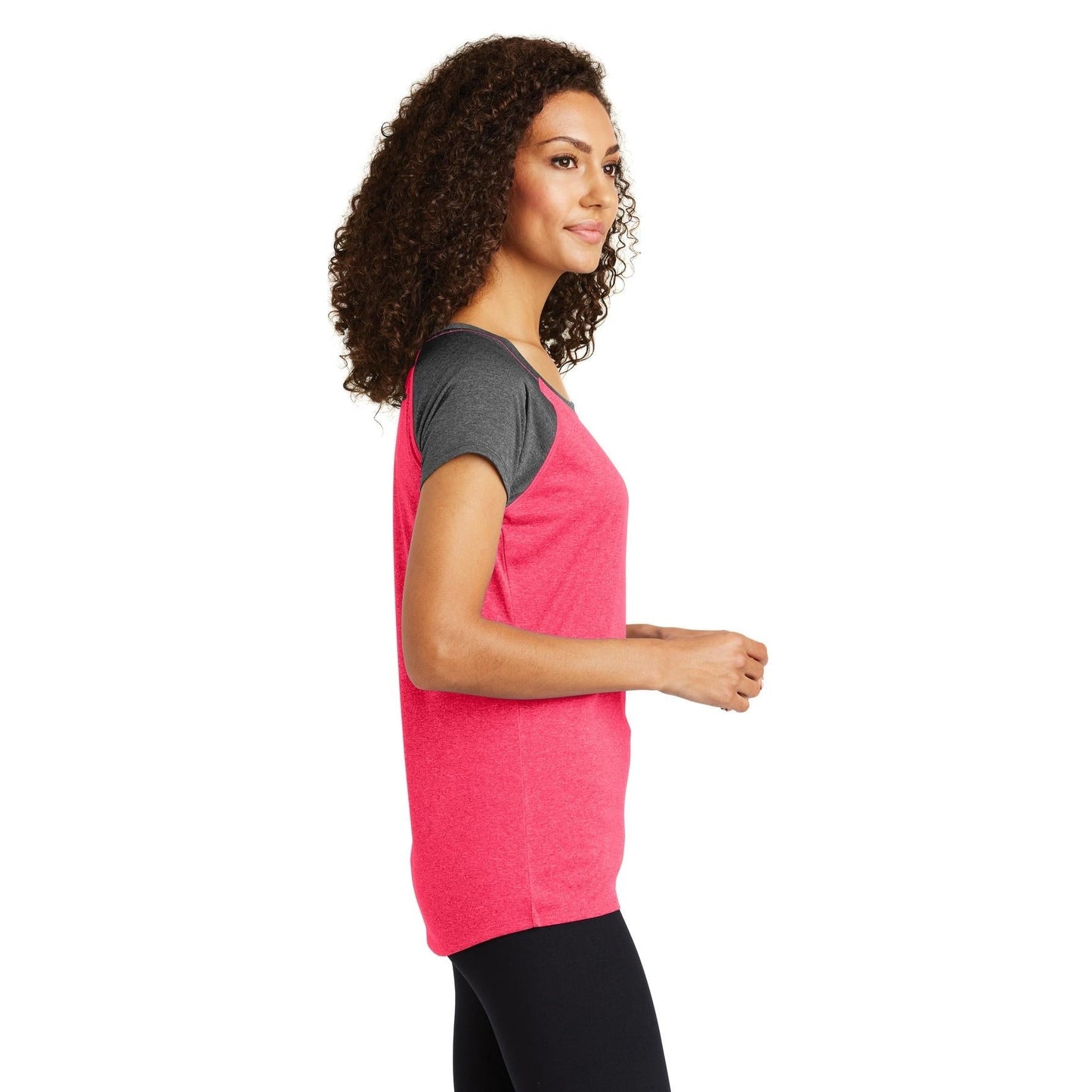 Pink Heather T-Shirt - Sport-Tek - Stylish Scoop Neck Tee