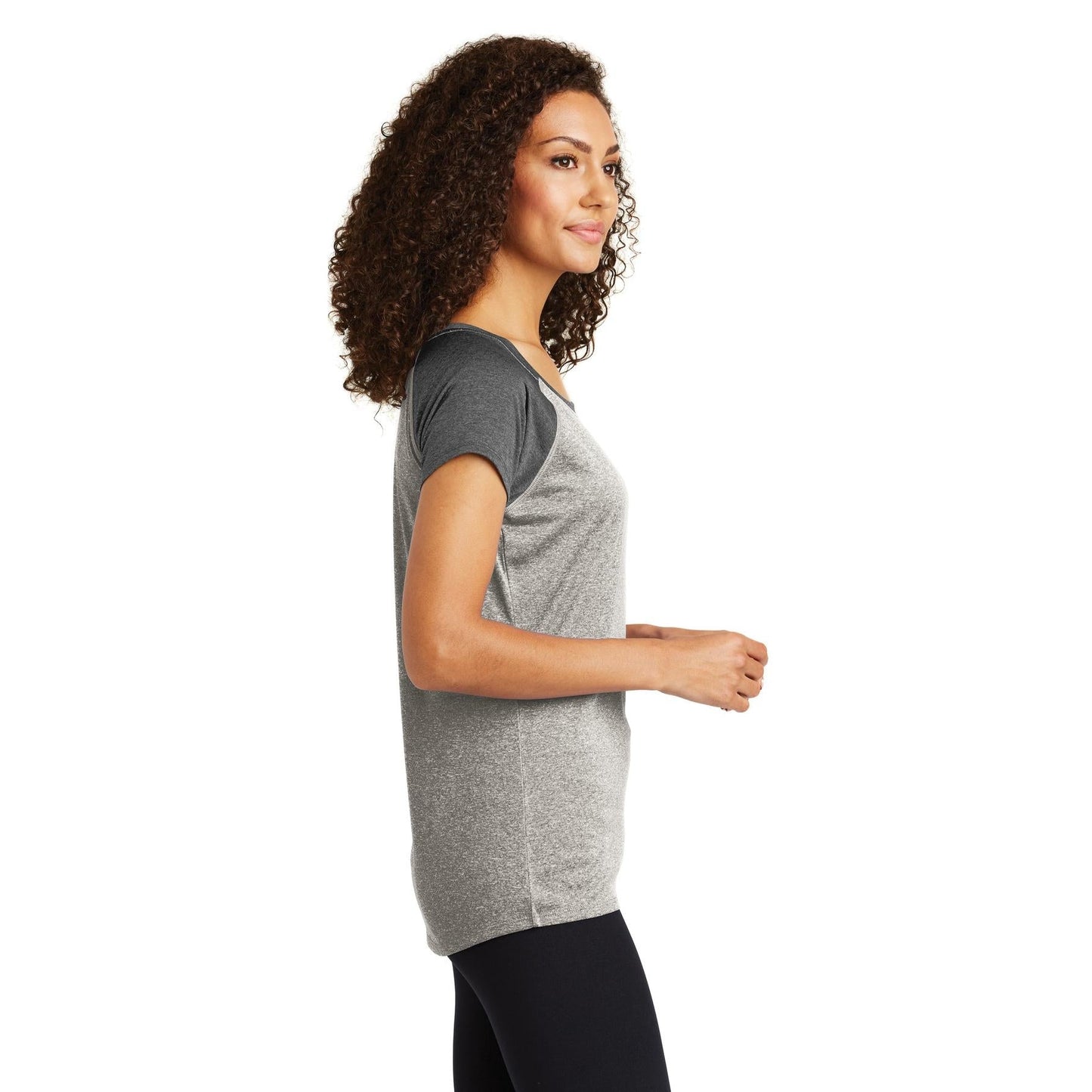 Pink Heather T-Shirt - Sport-Tek - Stylish Scoop Neck Tee