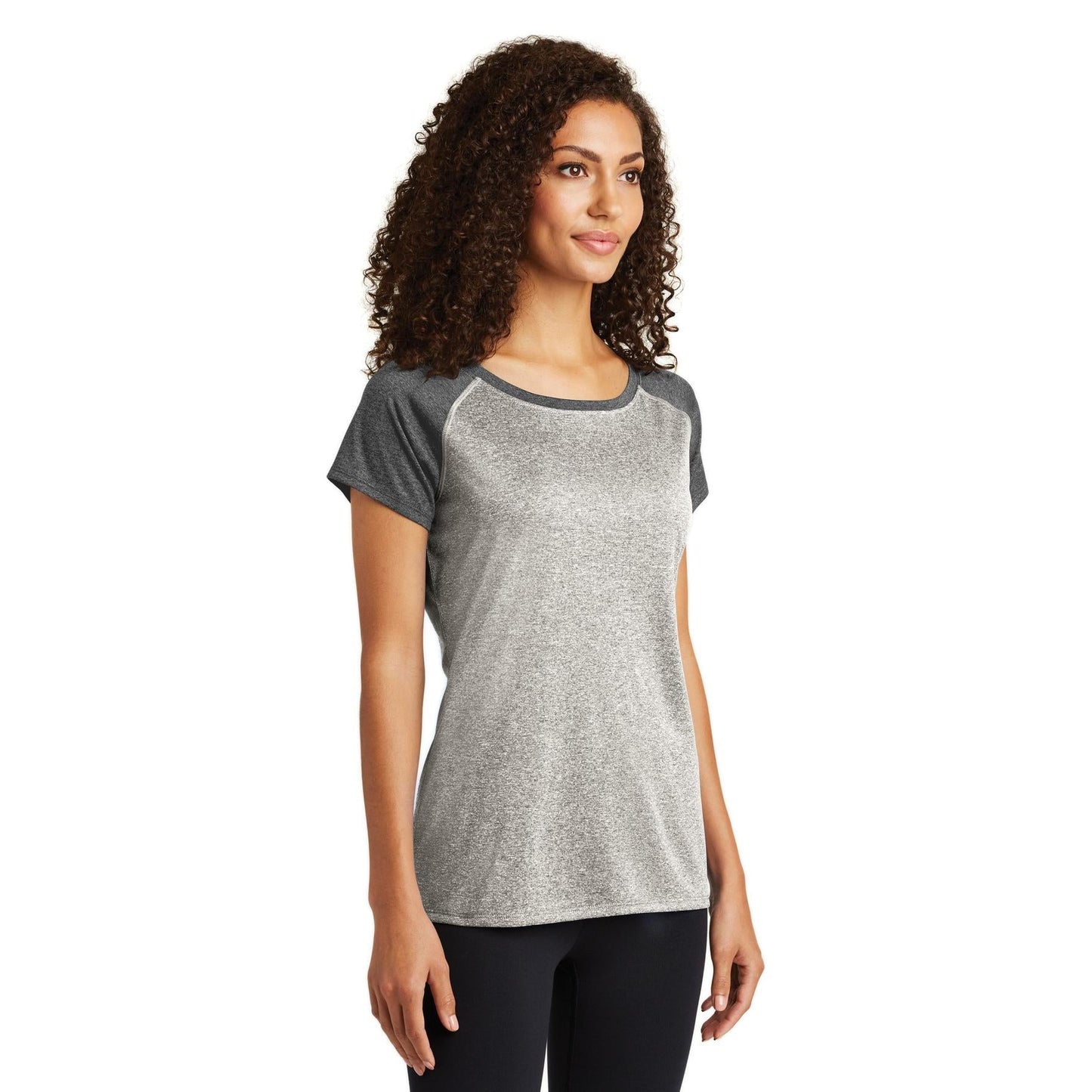 Pink Heather T-Shirt - Sport-Tek - Stylish Scoop Neck Tee