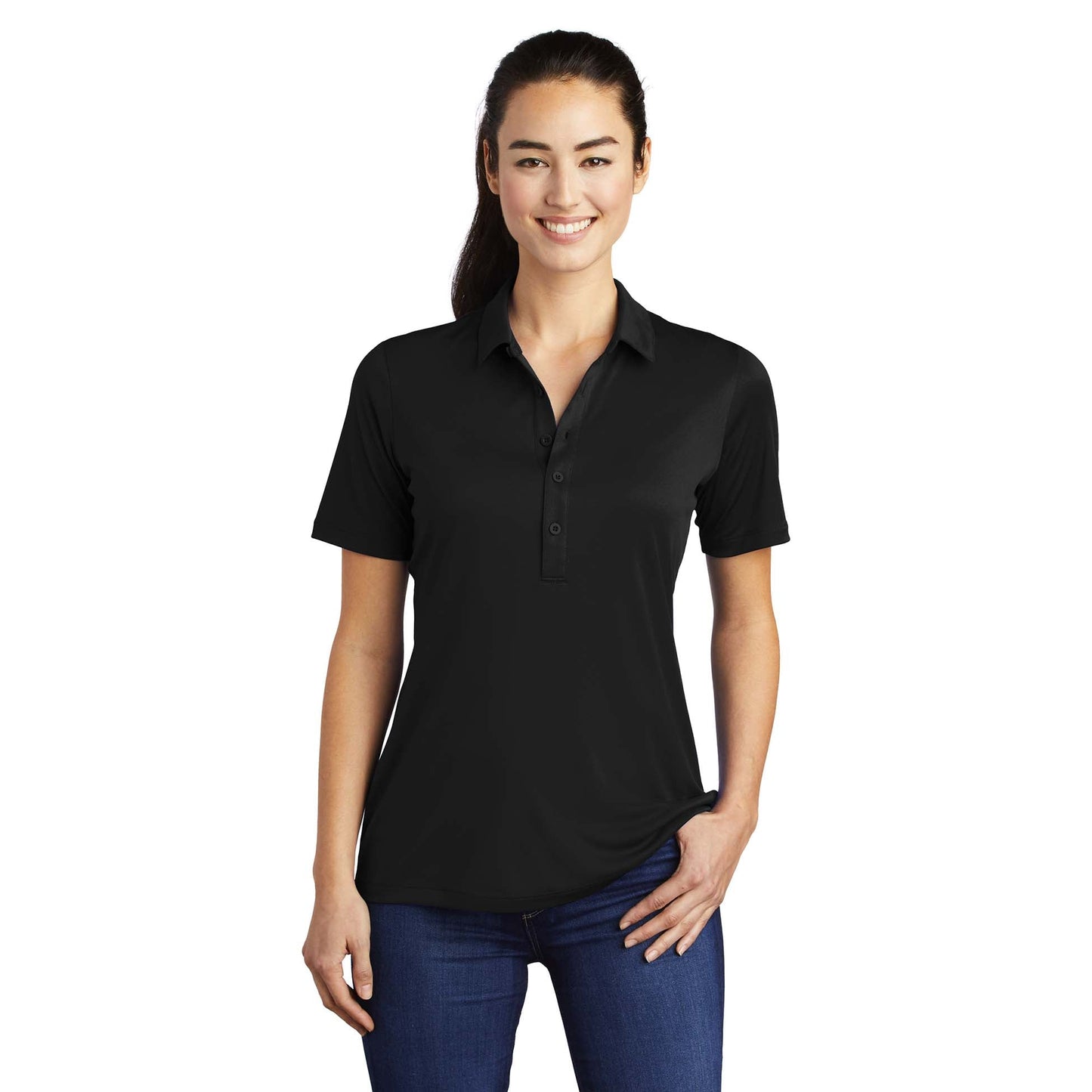 Black Polo Shirts - Sport-Tek - Soft Polyester