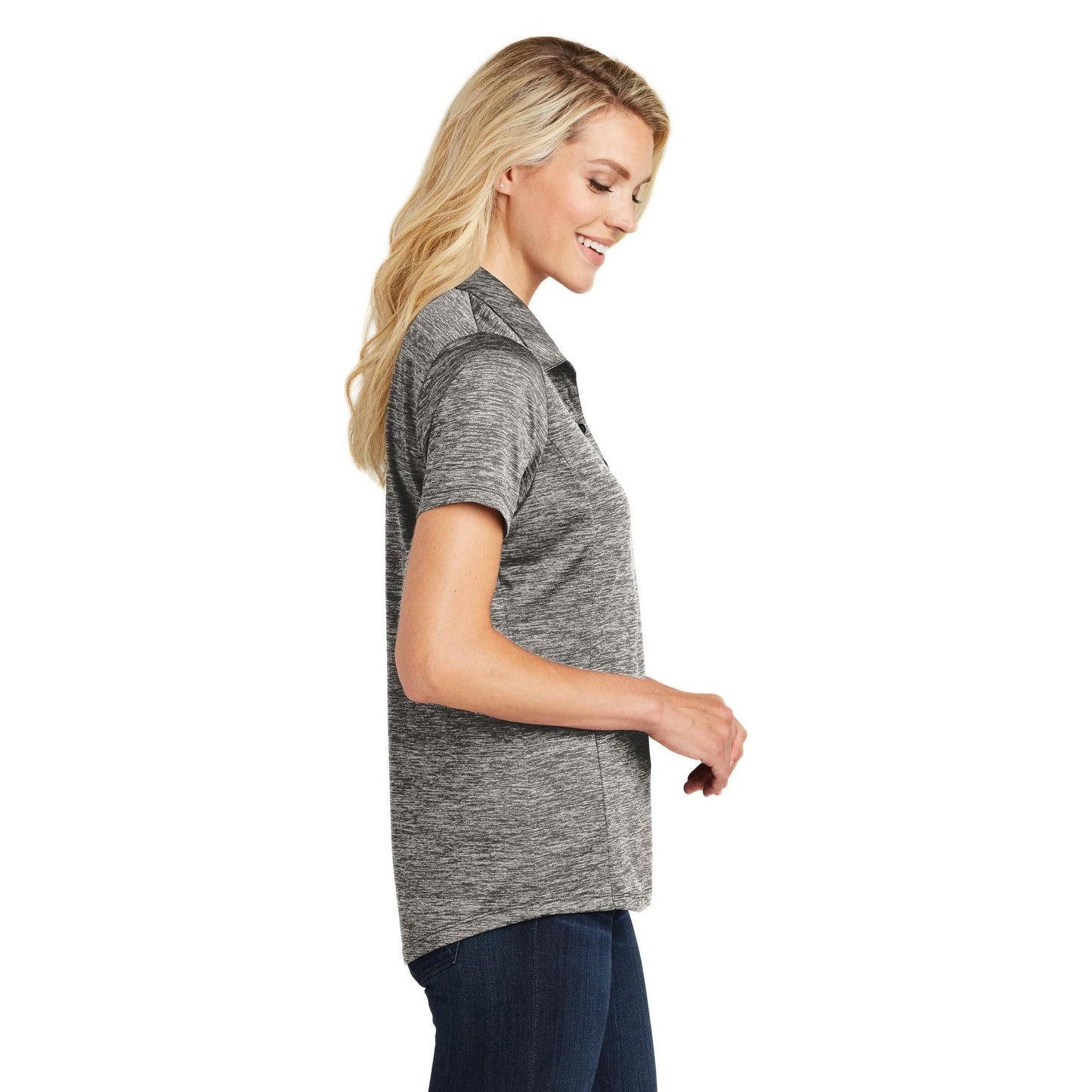 Black Electric Polo - Sport-Tek - Stylish Heather Design