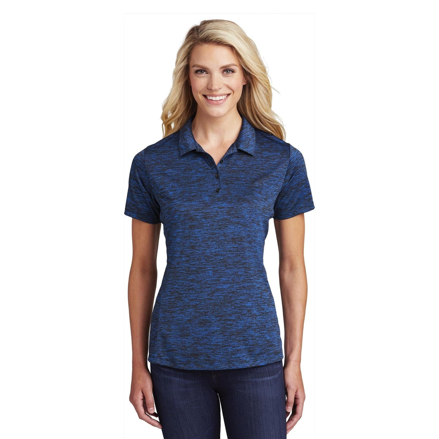 Black Electric Polo - Sport-Tek - Stylish Heather Design