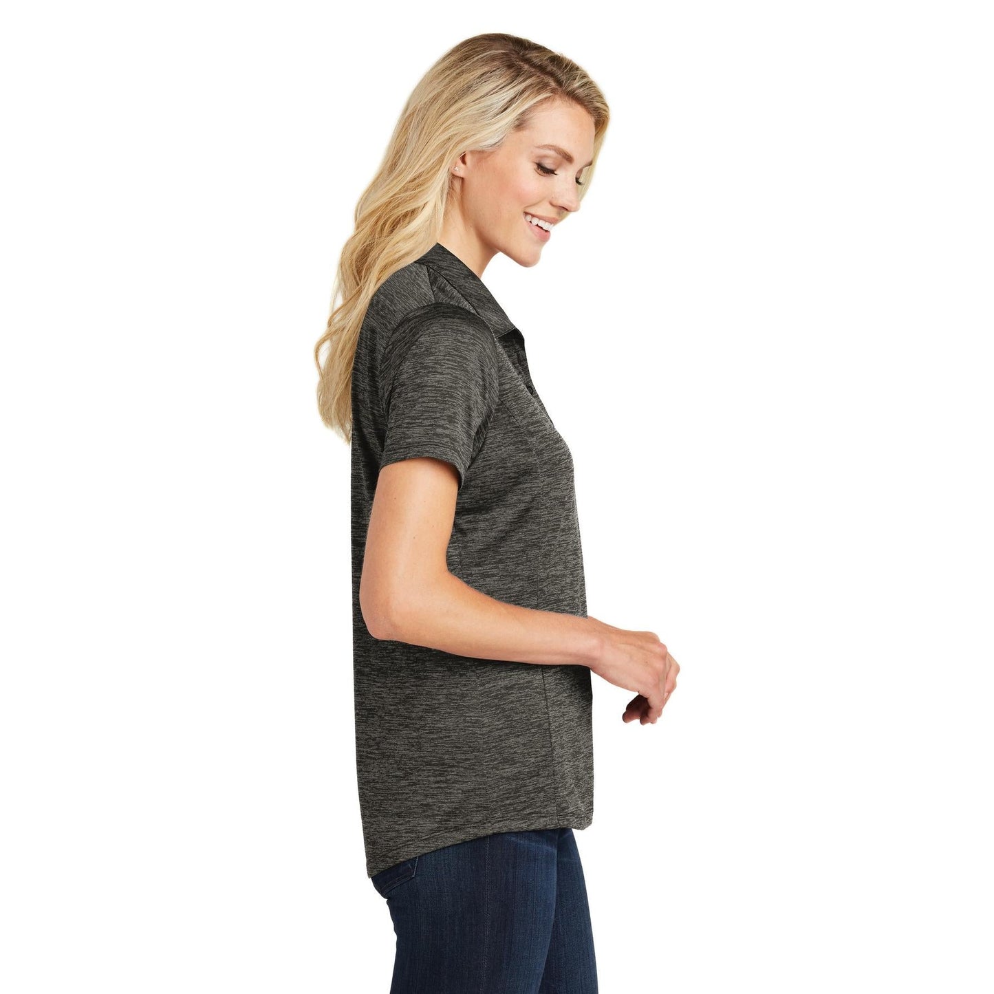 Black Electric Polo - Sport-Tek - Stylish Heather Design