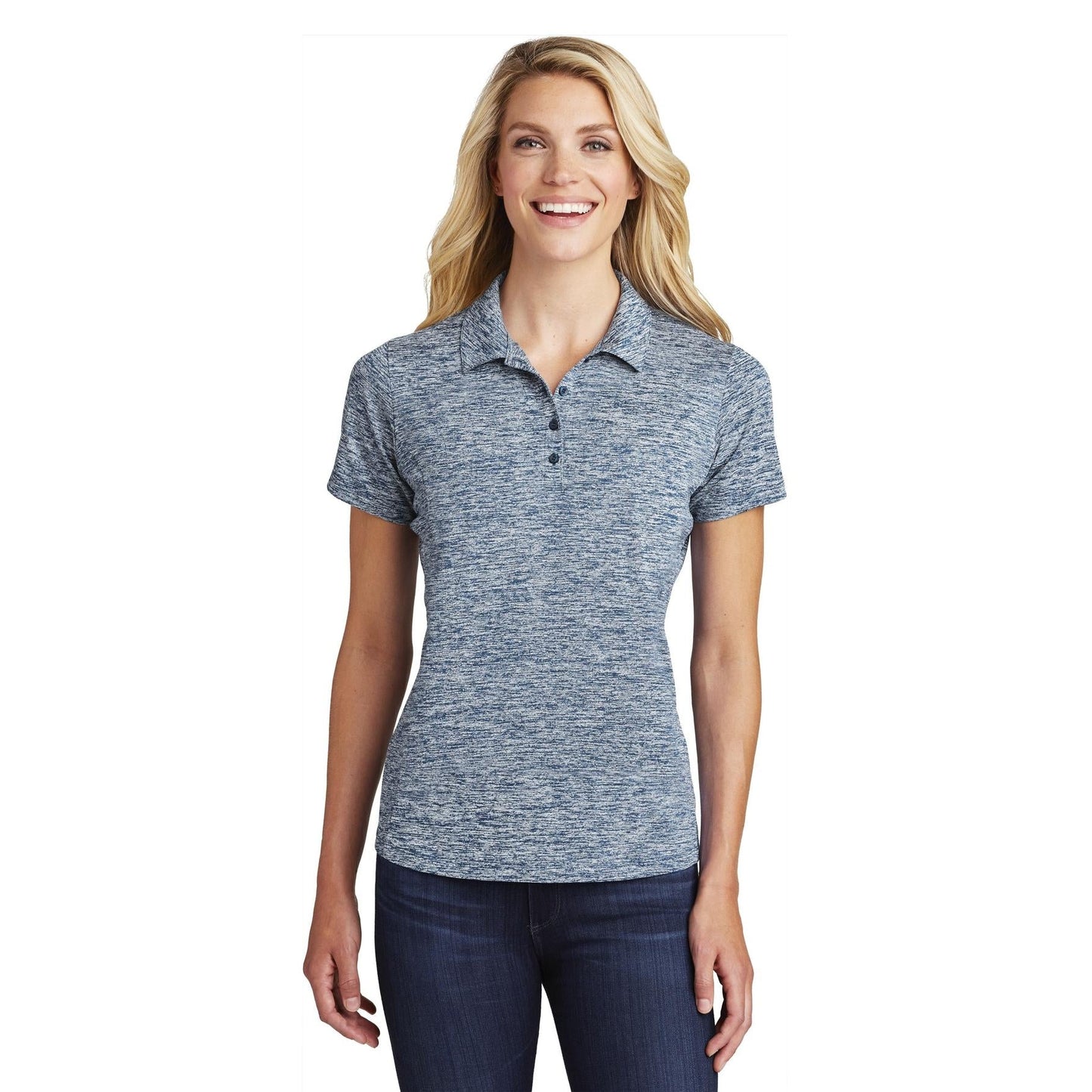 Black Electric Polo - Sport-Tek - Stylish Heather Design