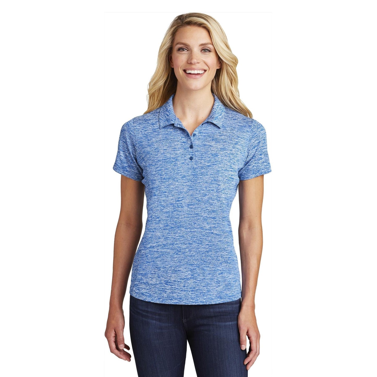 Black Electric Polo - Sport-Tek - Stylish Heather Design