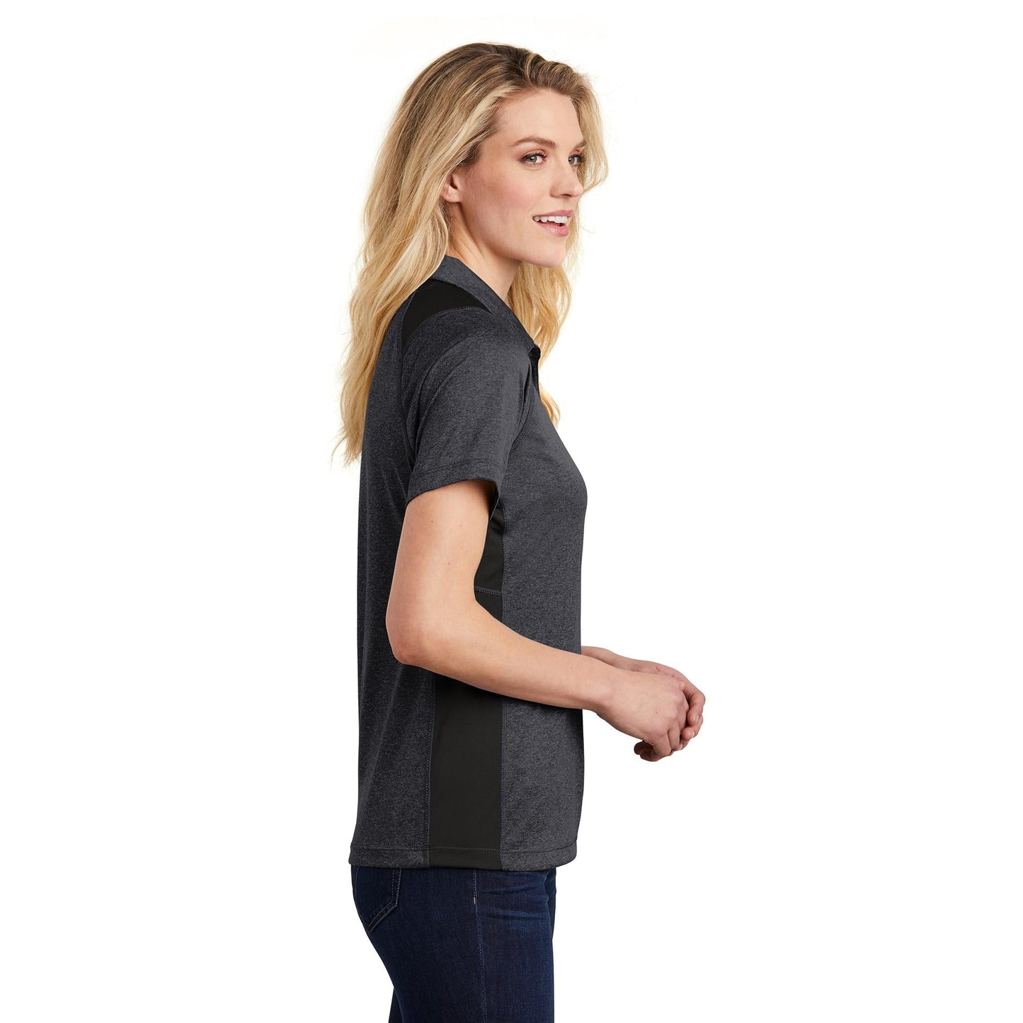Graphite Heather Polo Shirt - Sport-Tek - Stylish Fit