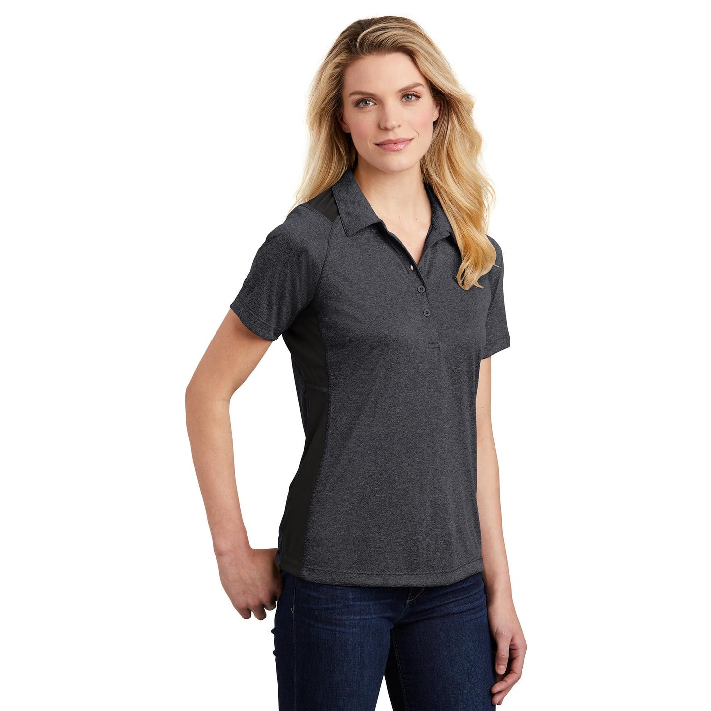 Graphite Heather Polo Shirt - Sport-Tek - Stylish Fit