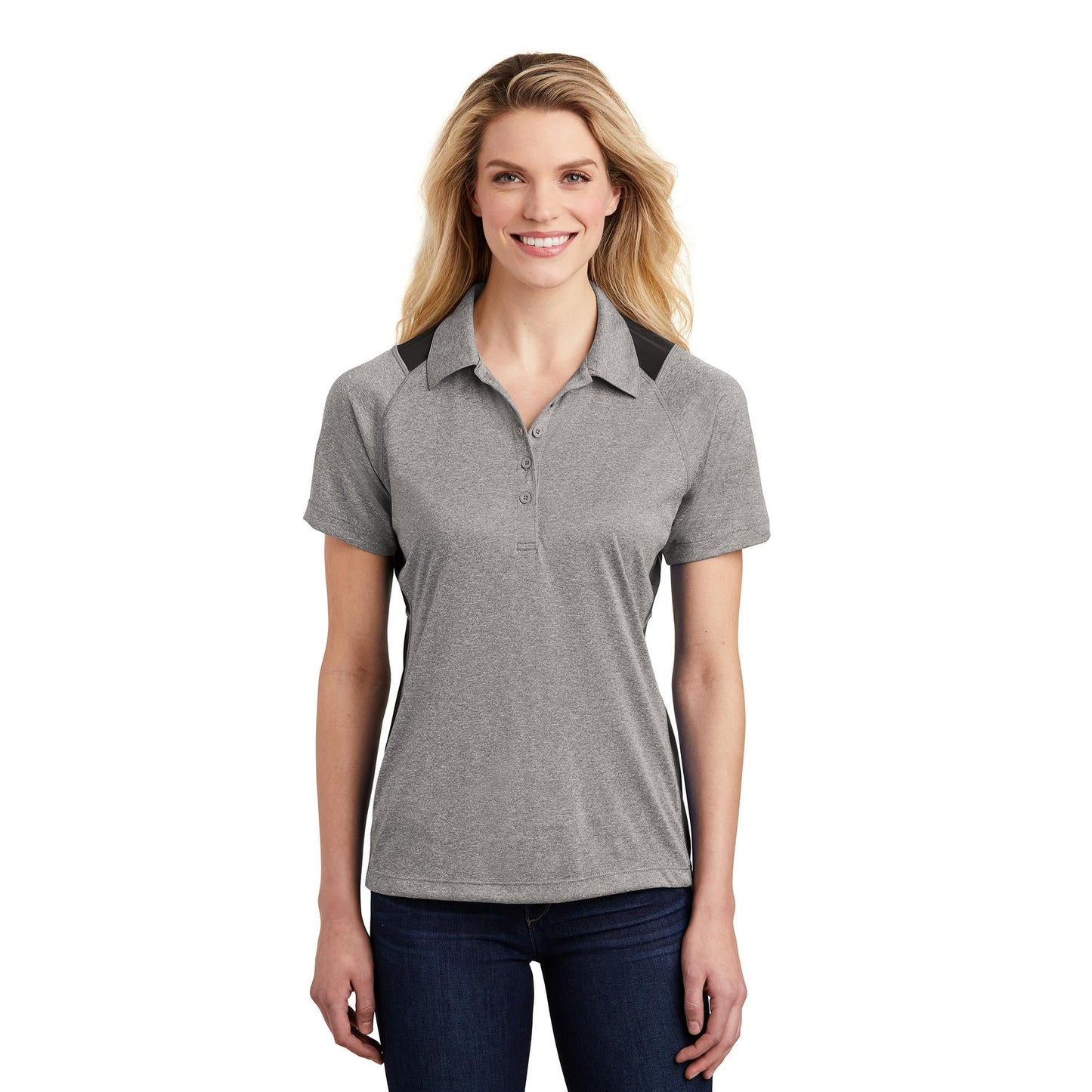 Graphite Heather Polo Shirt - Sport-Tek - Stylish Fit