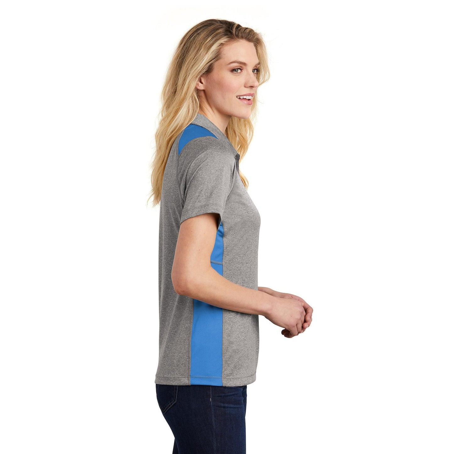 Graphite Heather Polo Shirt - Sport-Tek - Stylish Fit