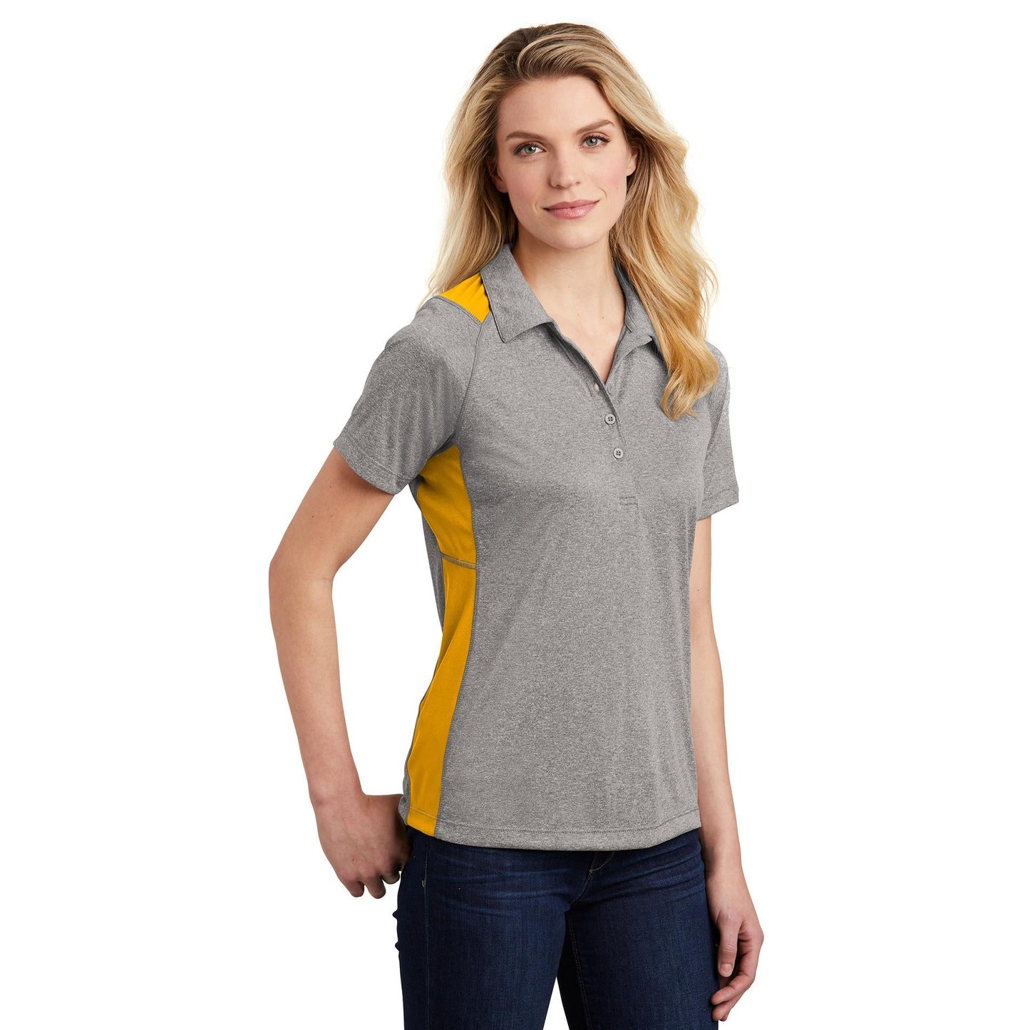 Graphite Heather Polo Shirt - Sport-Tek - Stylish Fit
