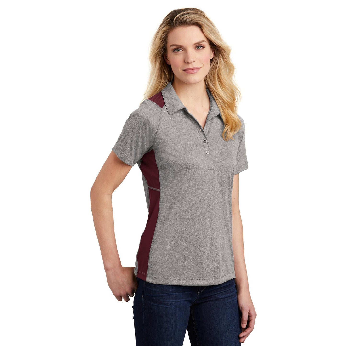 Graphite Heather Polo Shirt - Sport-Tek - Stylish Fit