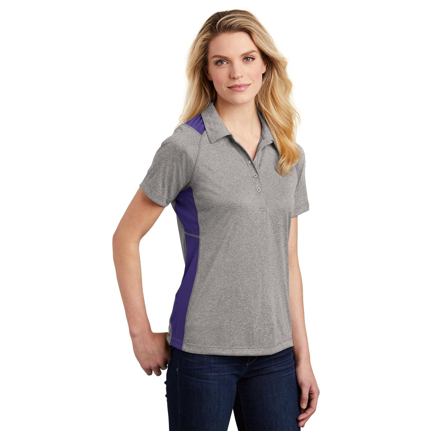 Graphite Heather Polo Shirt - Sport-Tek - Stylish Fit