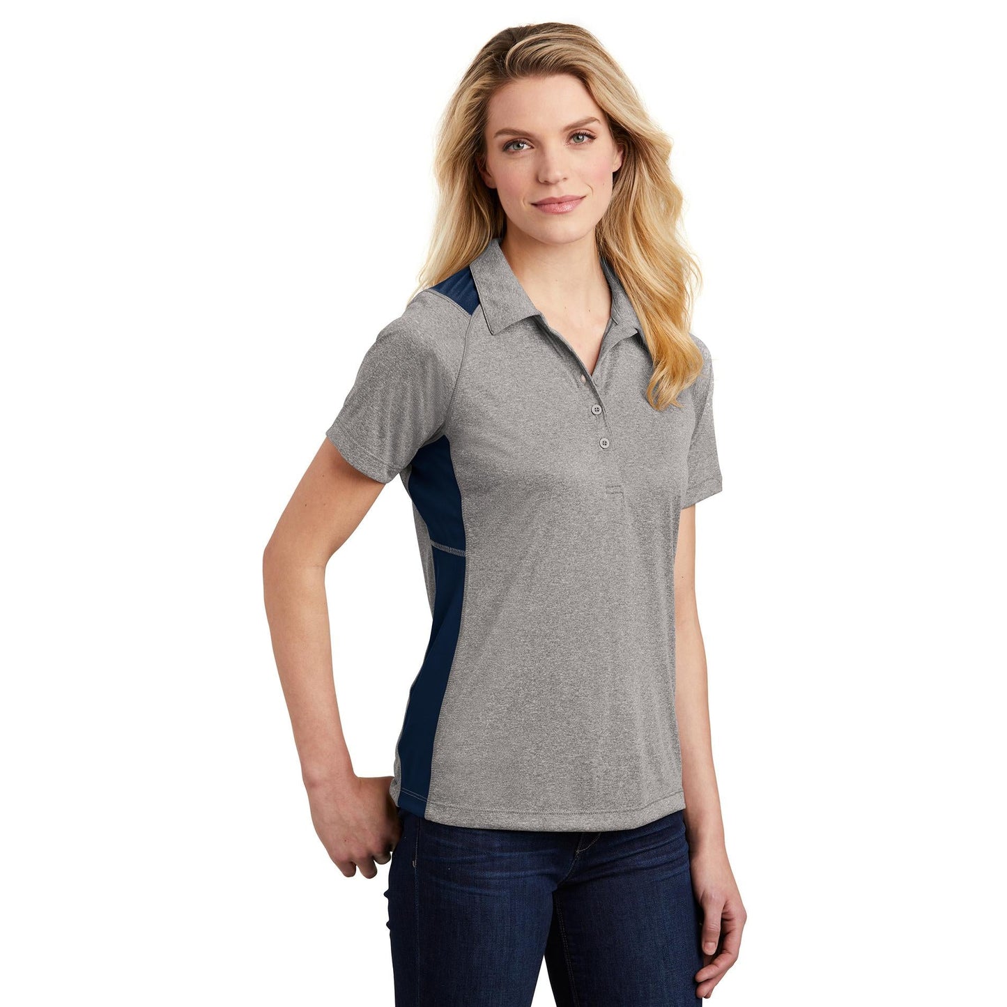 Graphite Heather Polo Shirt - Sport-Tek - Stylish Fit