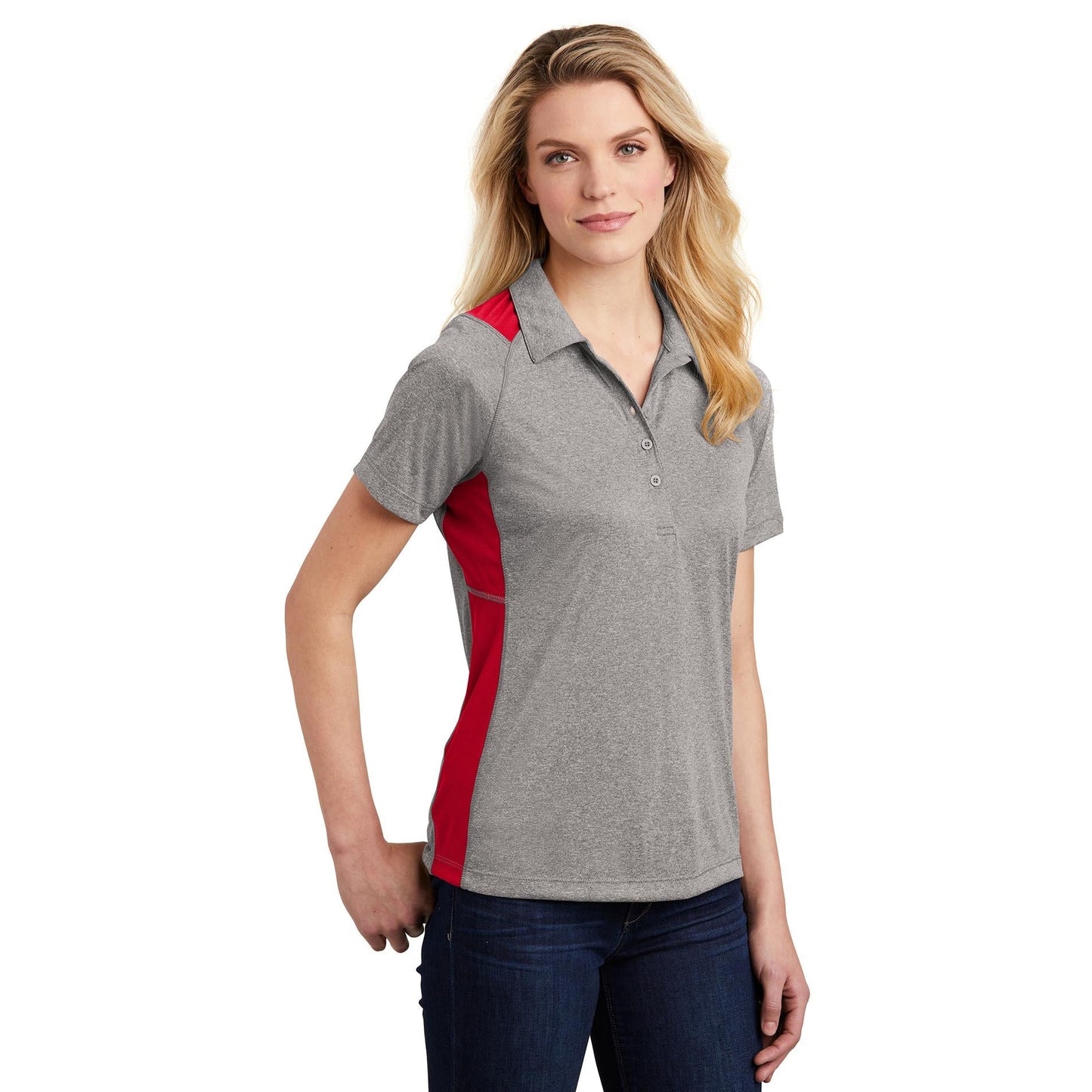 Graphite Heather Polo Shirt - Sport-Tek - Stylish Fit