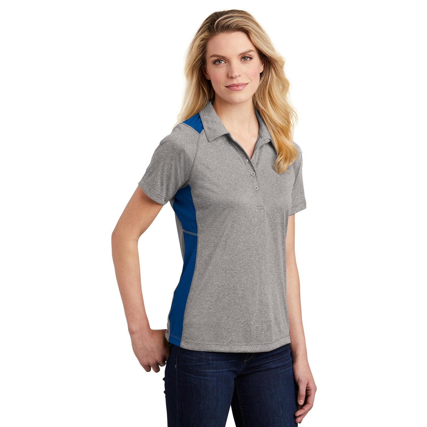 Graphite Heather Polo Shirt - Sport-Tek - Stylish Fit