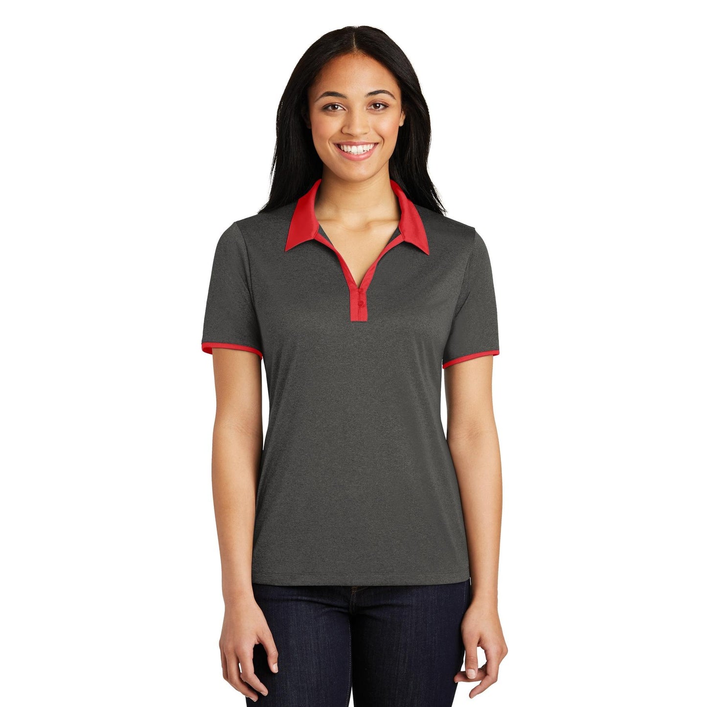 Graphite Heather Polo Shirt - Sport-Tek - Snag-Resistant