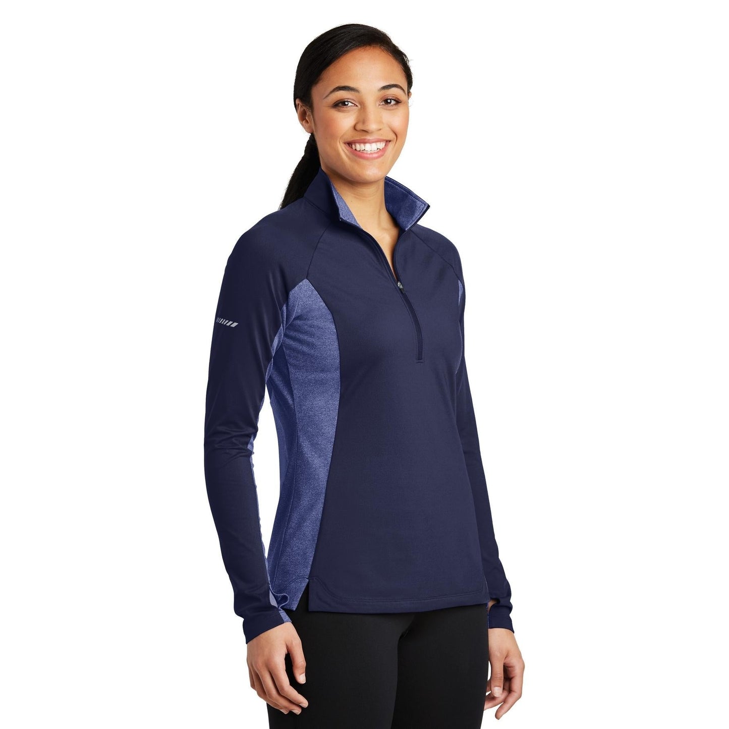 Black/Charcoal Grey Heather Sweatshirt - Sport-Tek - Stretchy Design