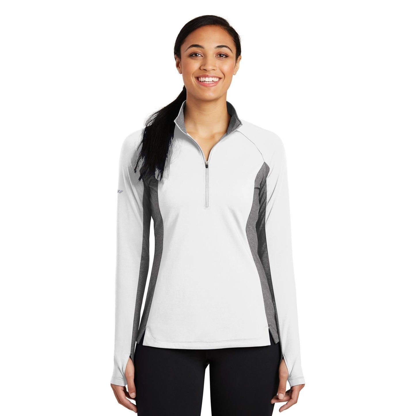 Black/Charcoal Grey Heather Sweatshirt - Sport-Tek - Stretchy Design