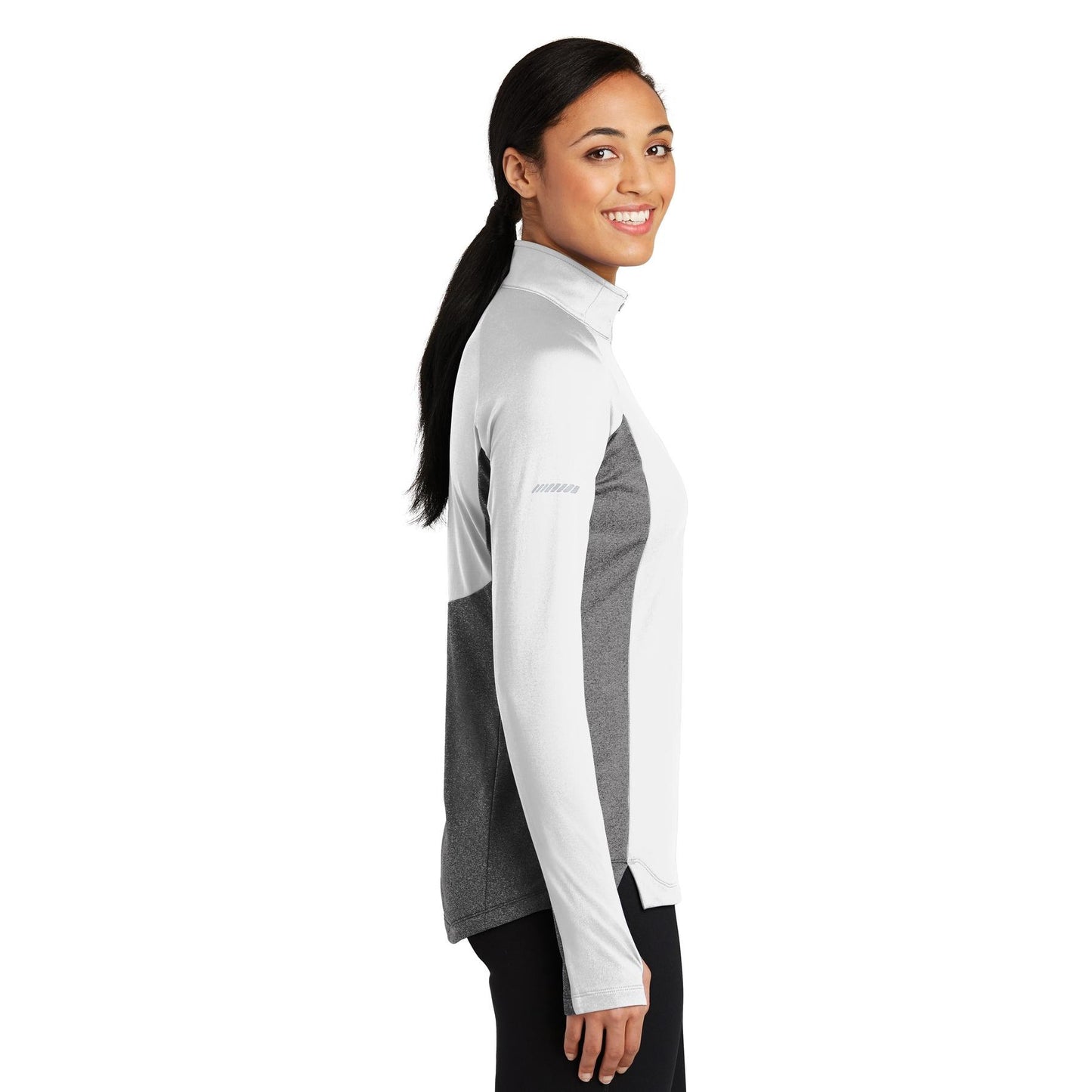 Black/Charcoal Grey Heather Sweatshirt - Sport-Tek - Stretchy Design