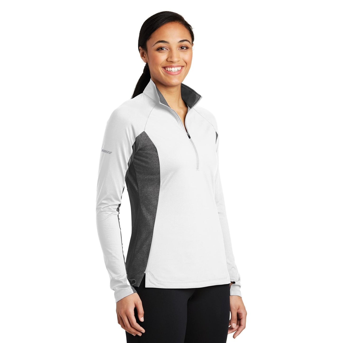 Black/Charcoal Grey Heather Sweatshirt - Sport-Tek - Stretchy Design