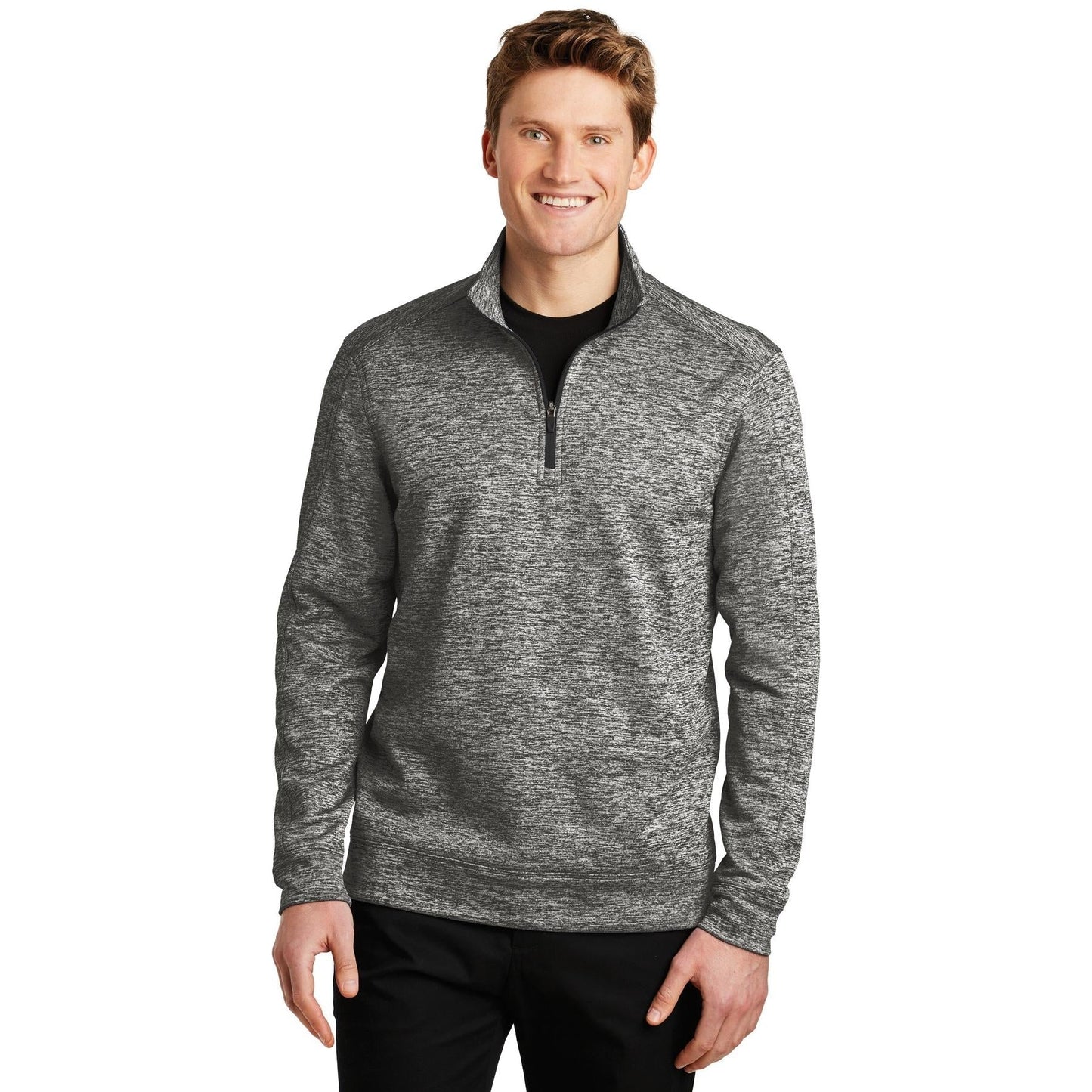 Black Electric Sweatshirts - Sport-Tek - Heather Fleece