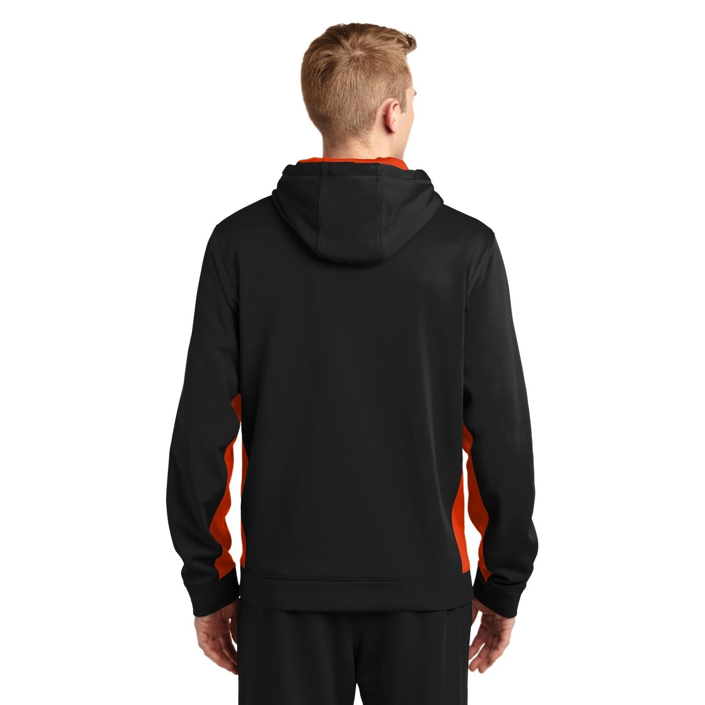 Black/Deep Orange Sweatshirt - Sport-Tek - Moisture-Wicking