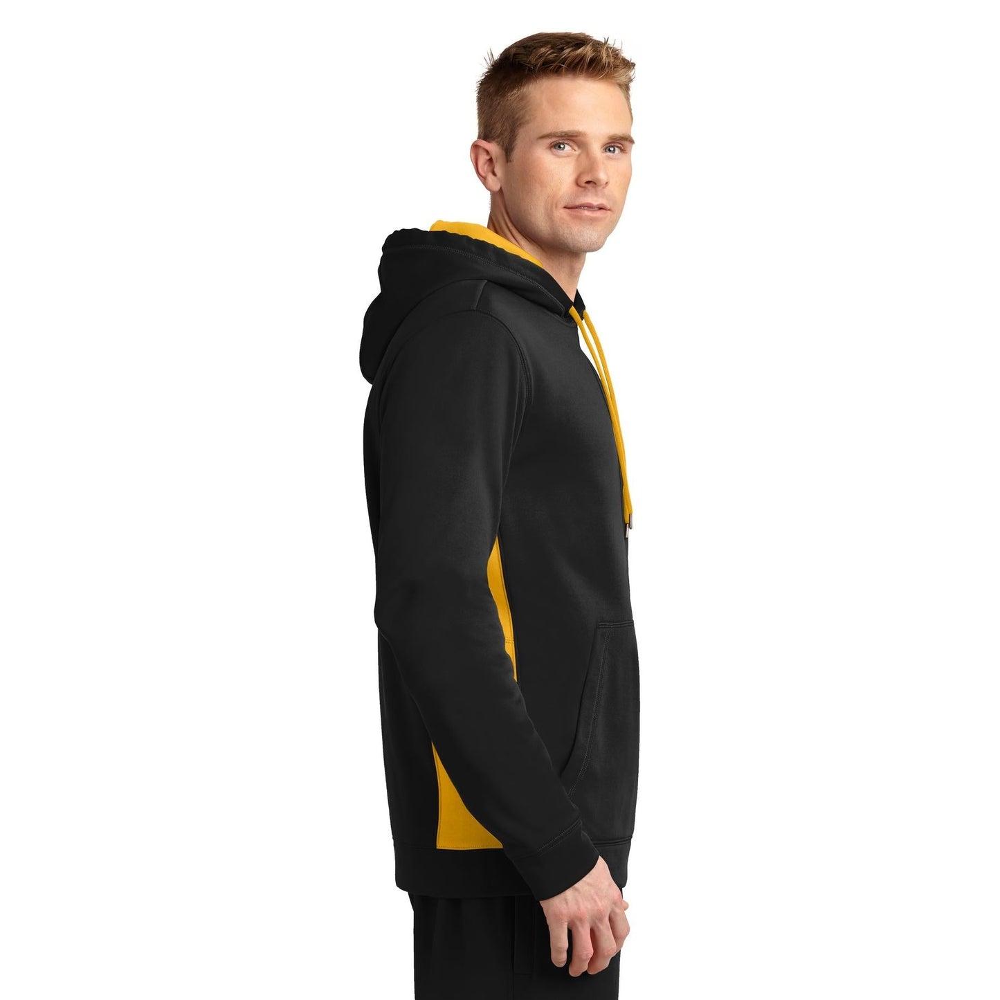 Black/Deep Orange Sweatshirt - Sport-Tek - Moisture-Wicking