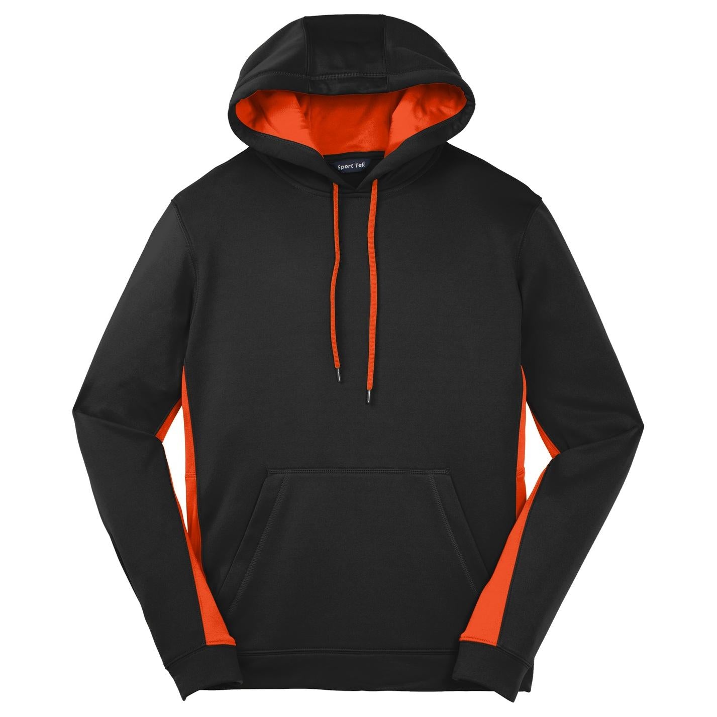Black/Deep Orange Sweatshirt - Sport-Tek - Moisture-Wicking