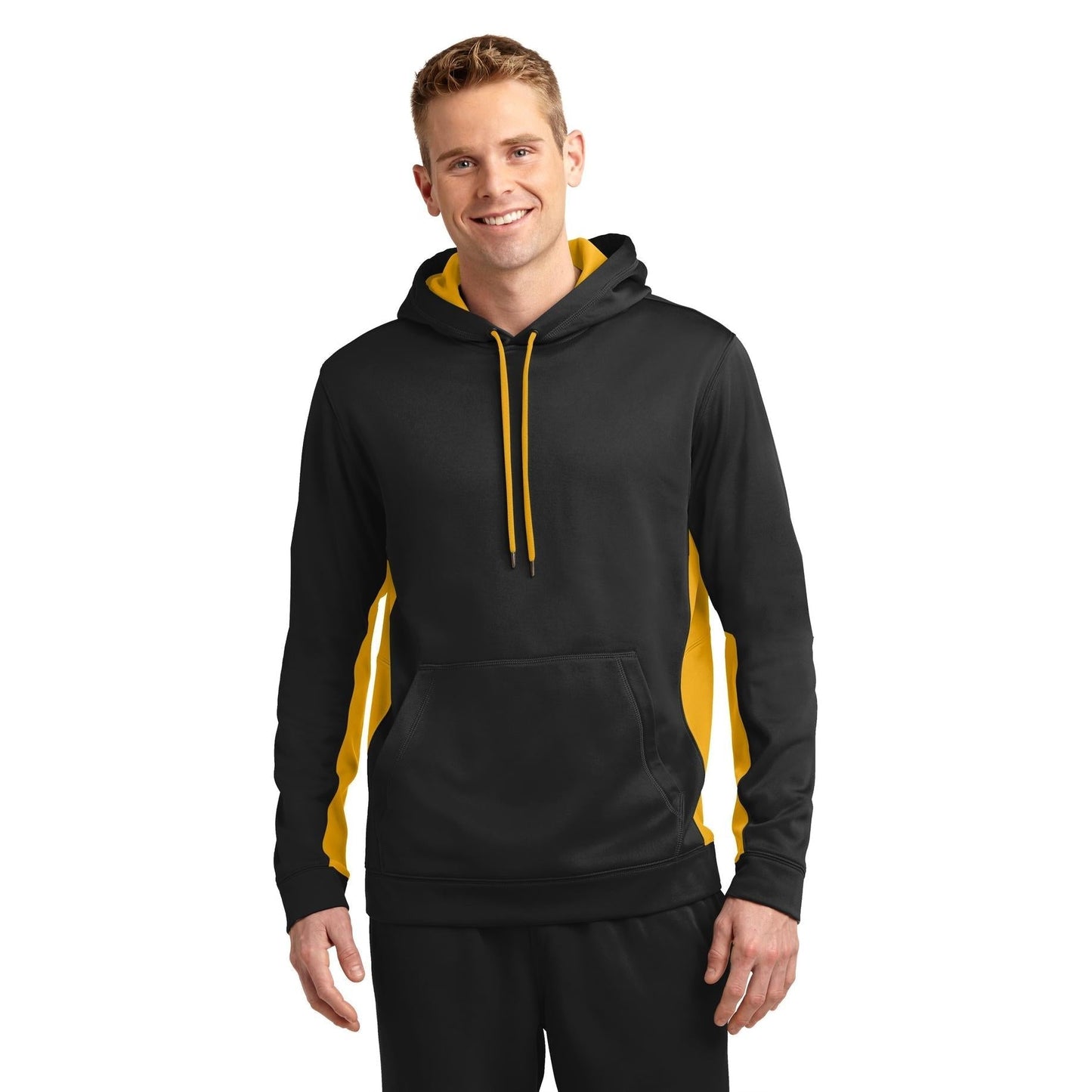 Black/Deep Orange Sweatshirt - Sport-Tek - Moisture-Wicking