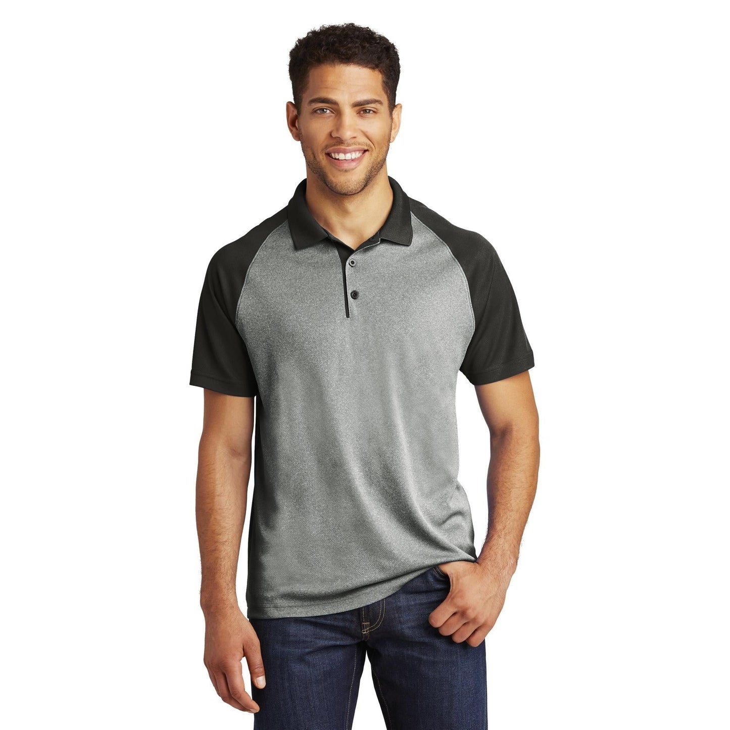 Grey Heather Polo Shirt - Sport-Tek - Modern Fit