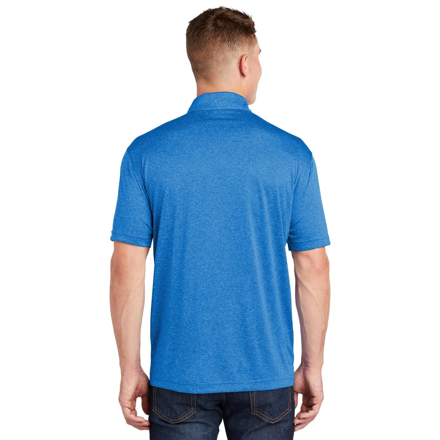 True Royal Heather Polo Shirt - Sport-Tek - Moisture Wicking