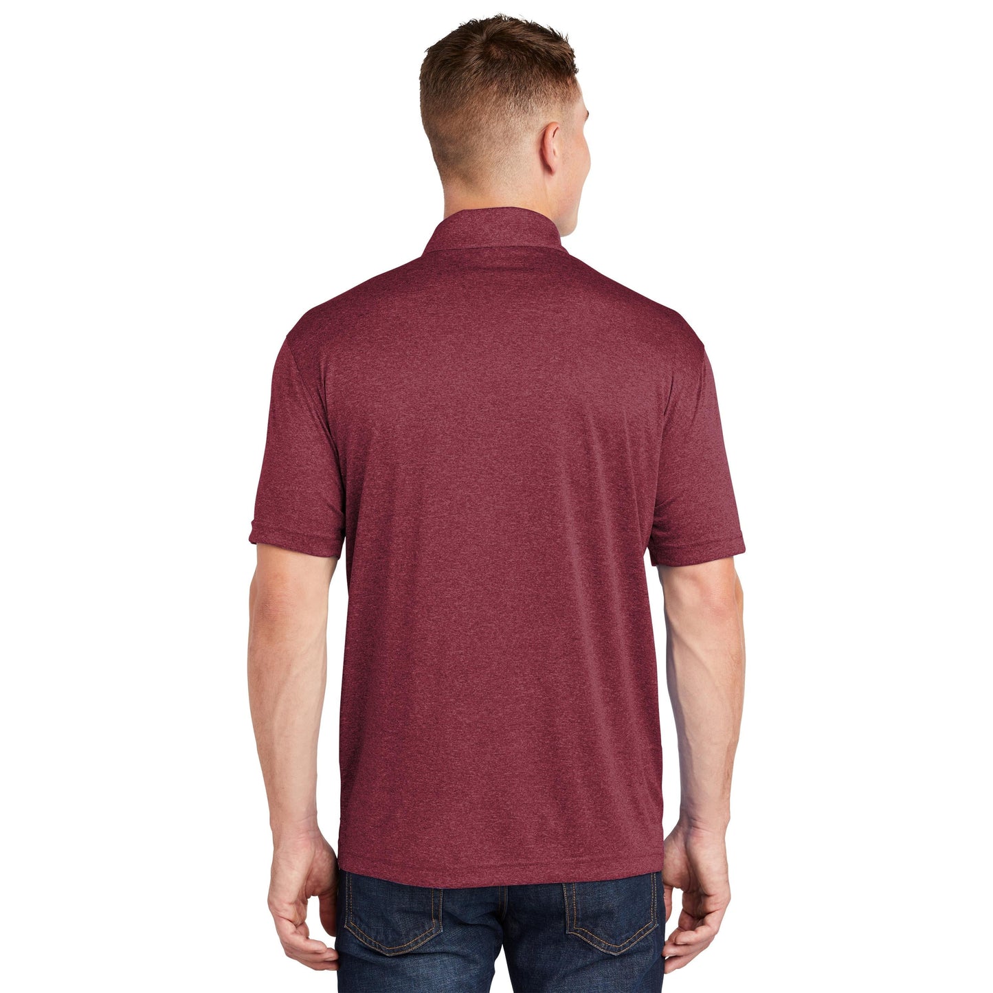 True Royal Heather Polo Shirt - Sport-Tek - Moisture Wicking