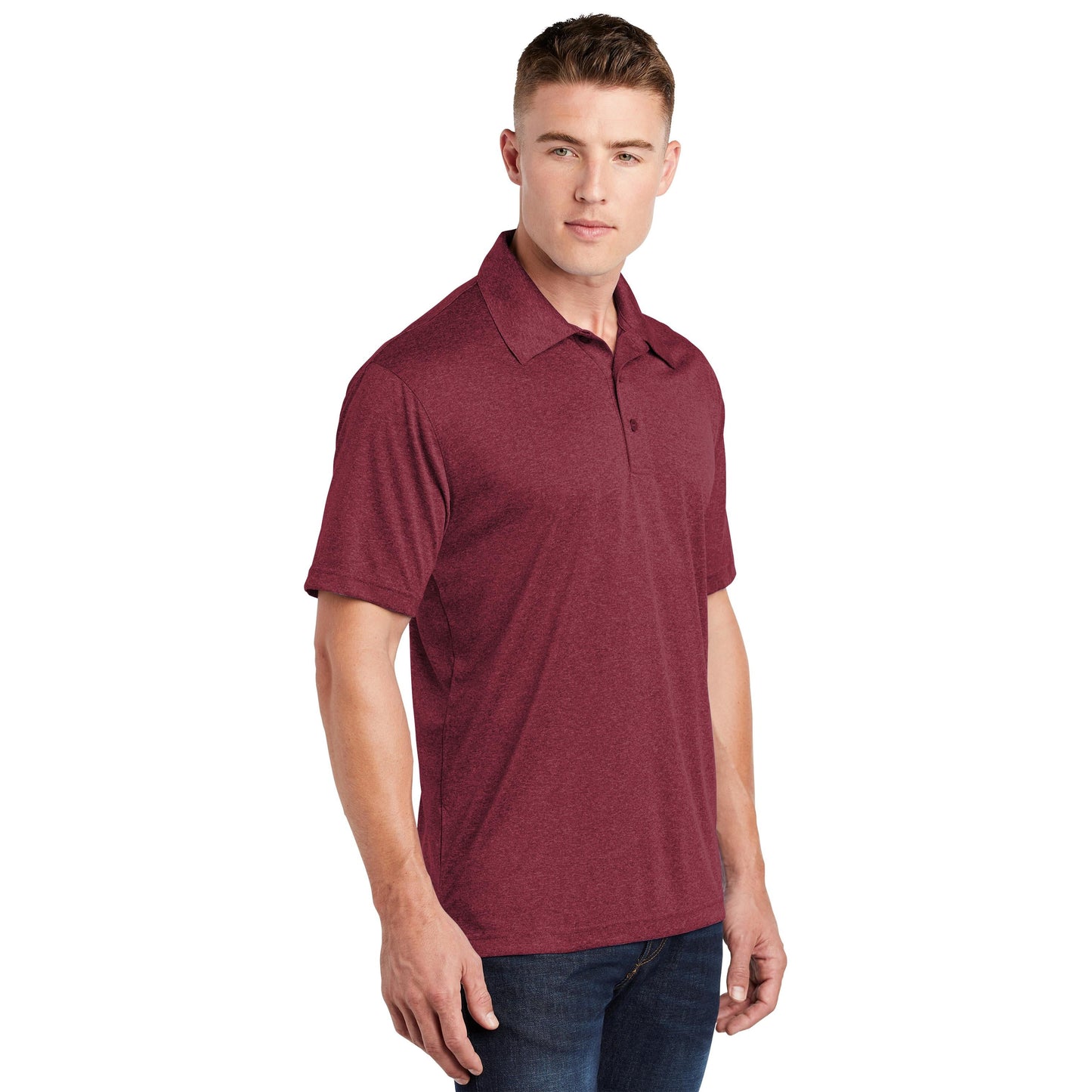 True Royal Heather Polo Shirt - Sport-Tek - Moisture Wicking